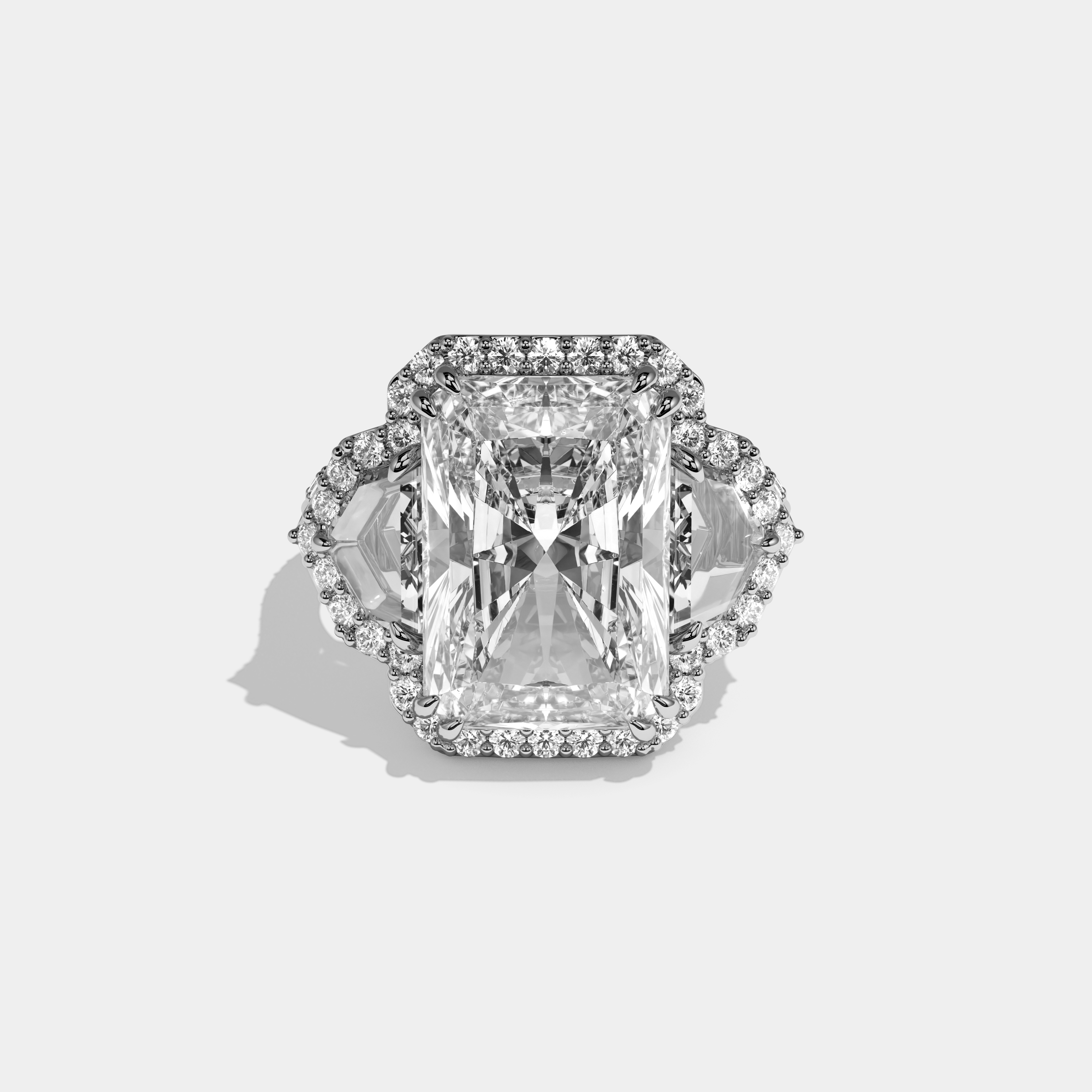 Isla Radiant Cut Diamond Halo Engagement Ring 12ct 18K White Gold