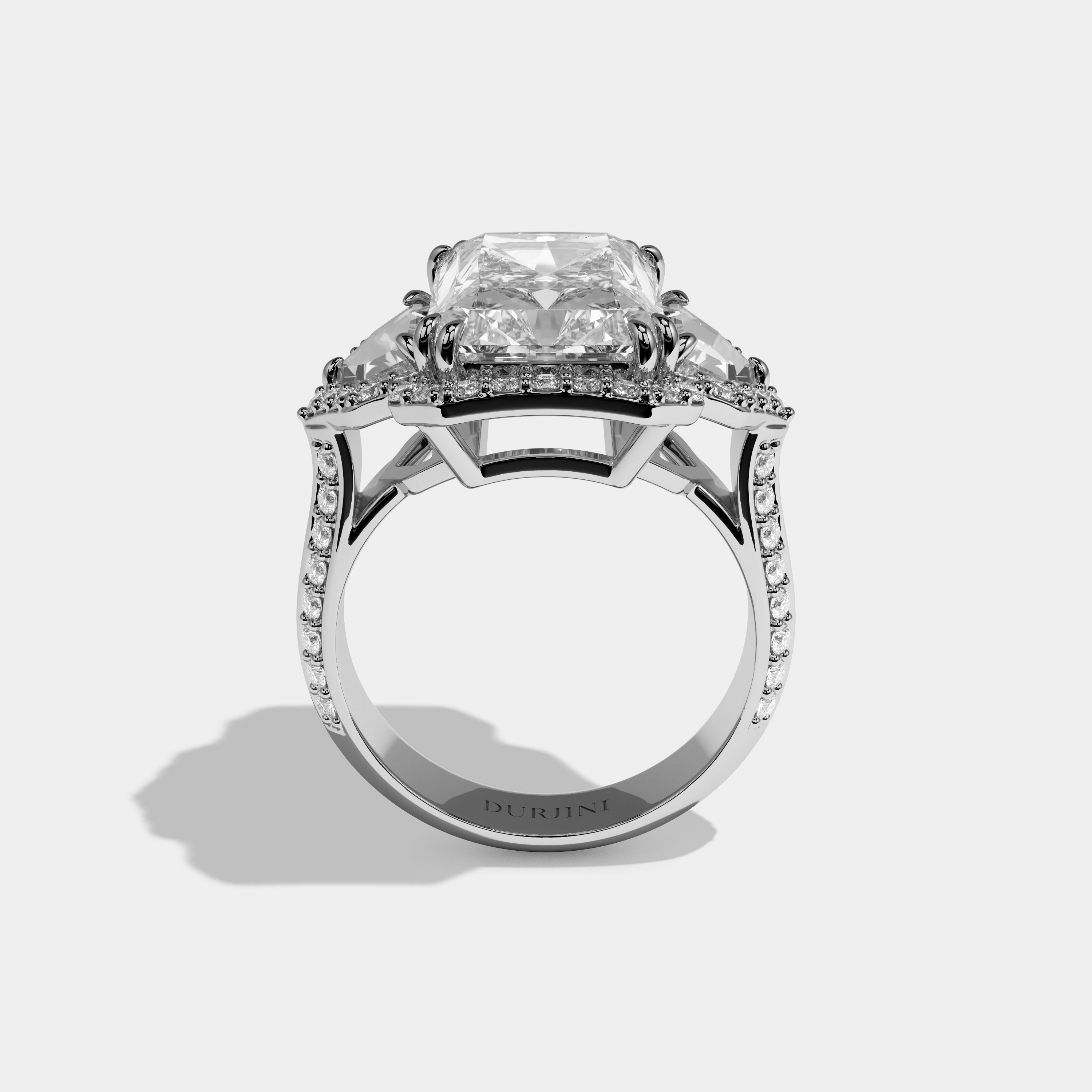 Isla Radiant Cut Diamond Halo Engagement Ring 12ct 18K White Gold