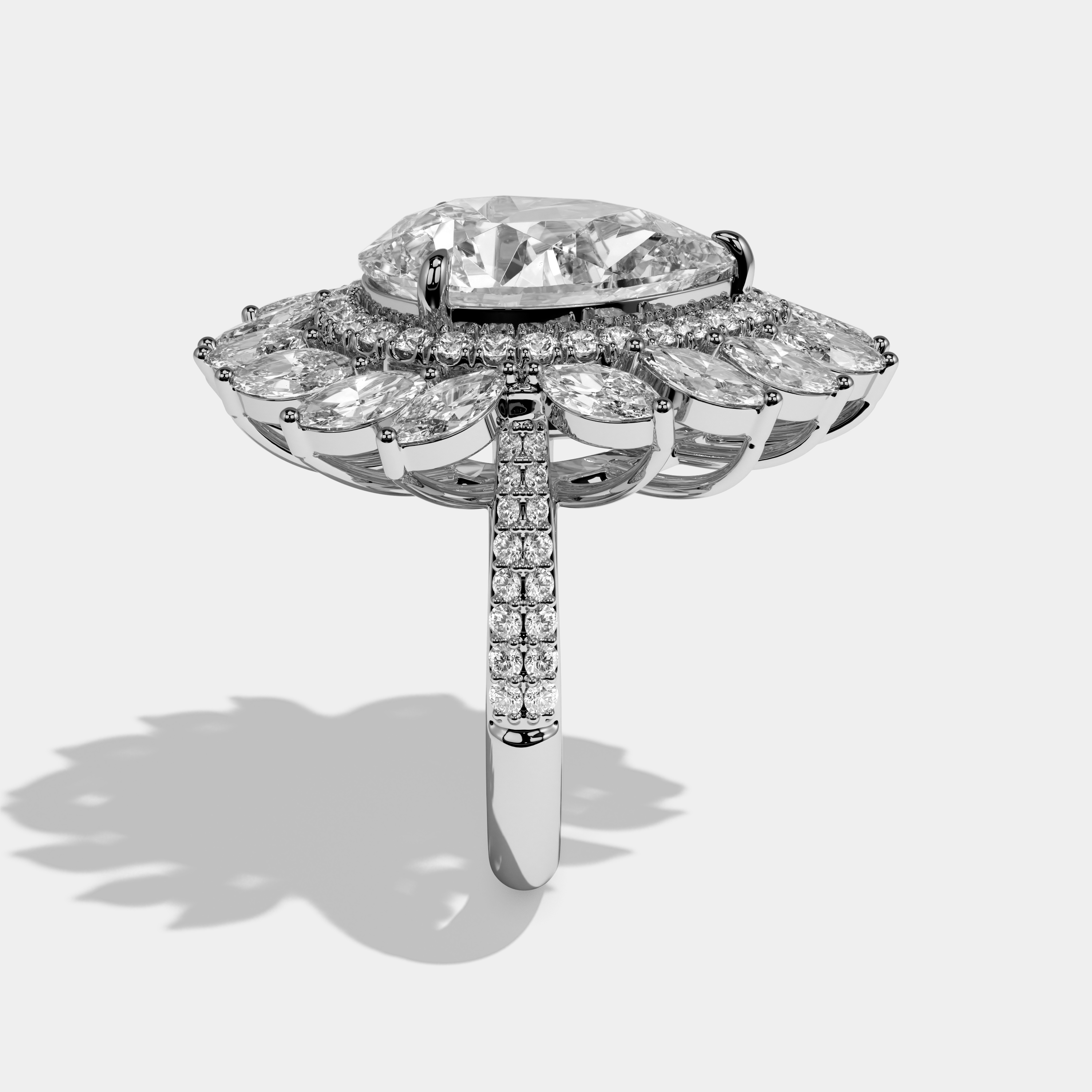 Freya Pear Cut Diamond Engagement Ring 45ct 18K White Gold