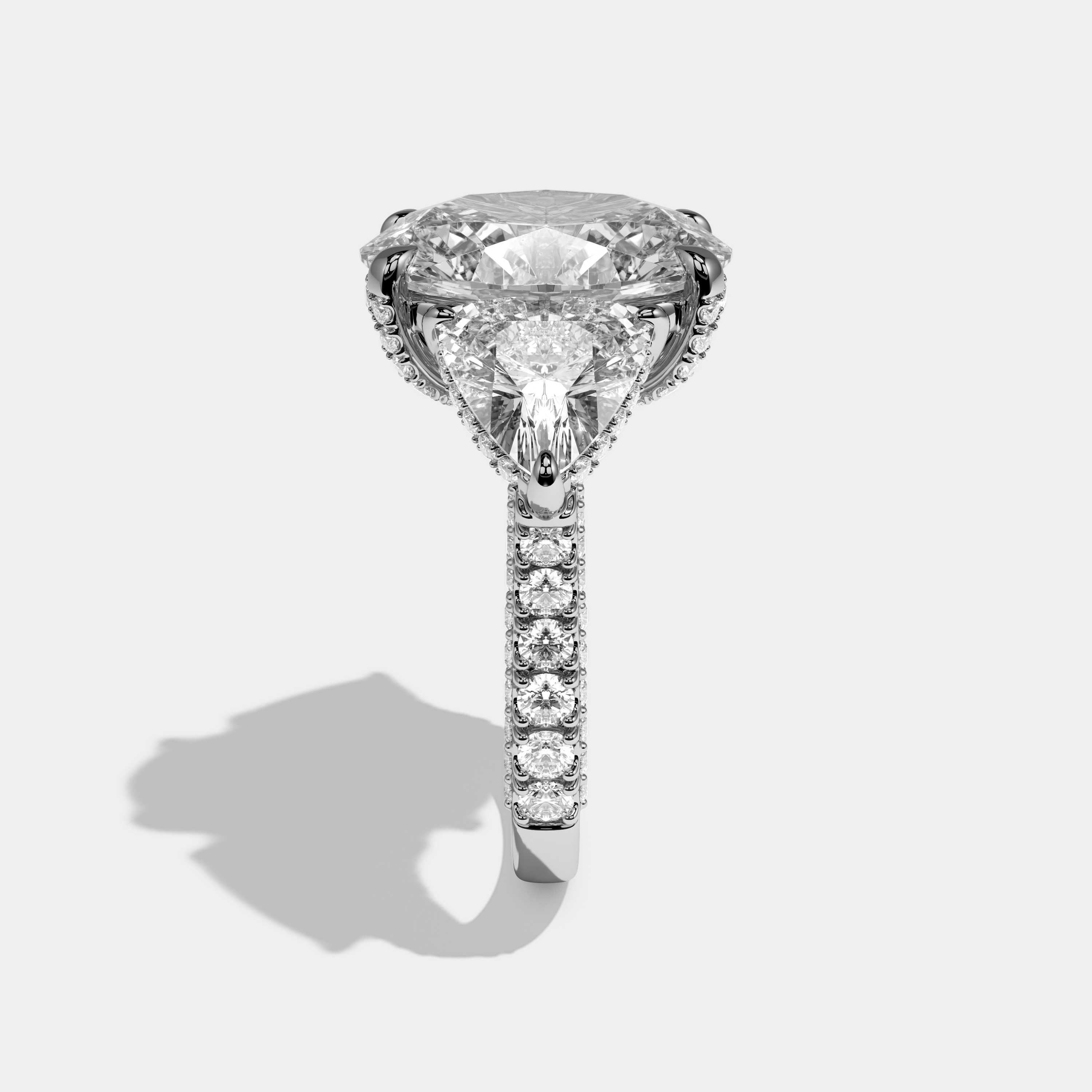 Octavia Oval Cut Diamond Halo Engagement Ring 14ct 18K White Gold
