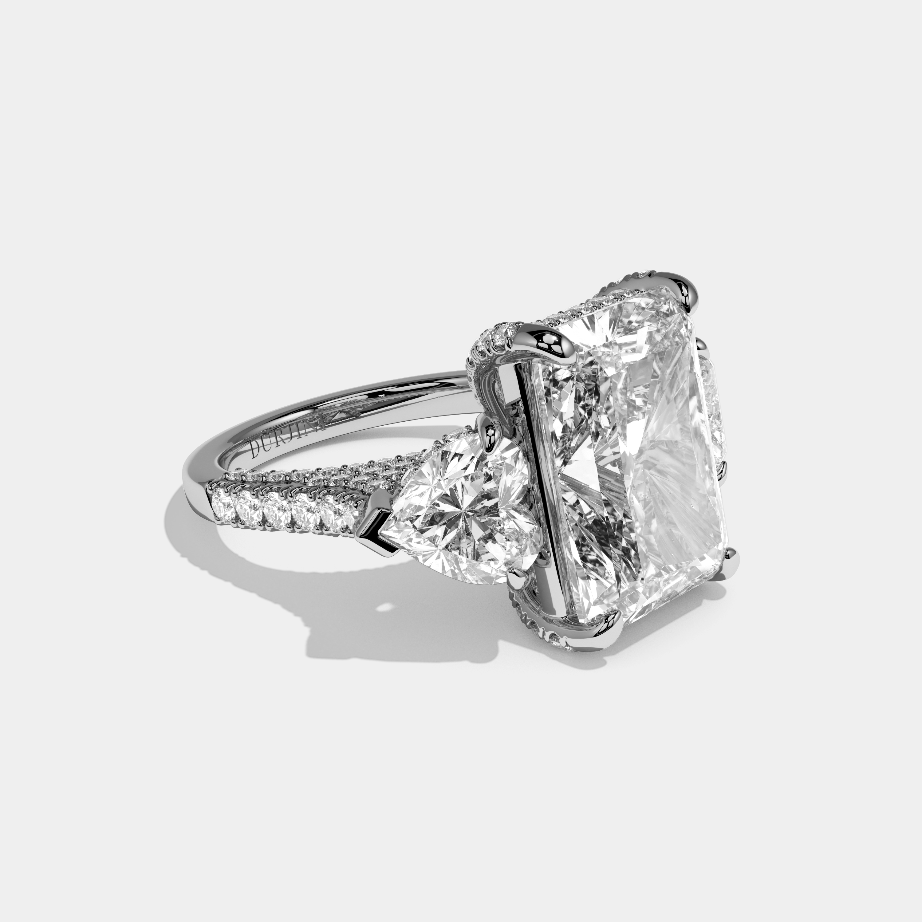 Isadora Radiant Cut Diamond Halo Engagement Ring 15ct 18K White Gold