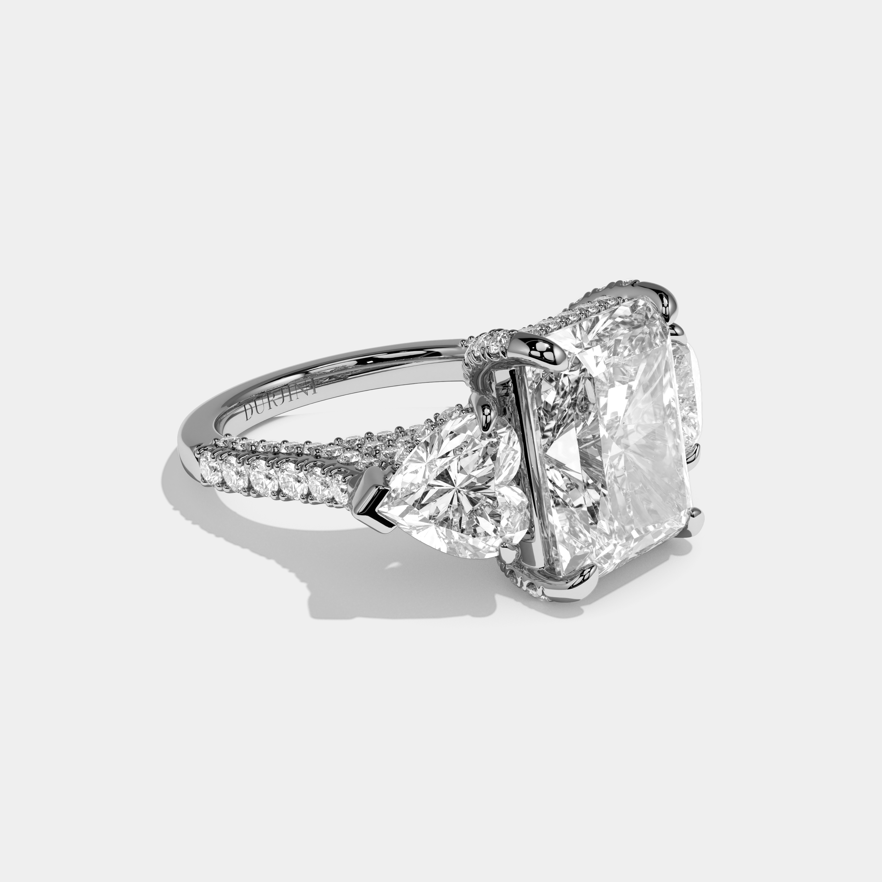 Henrietta Radiant Cut Diamond Halo Engagement Ring 12ct 18K White Gold