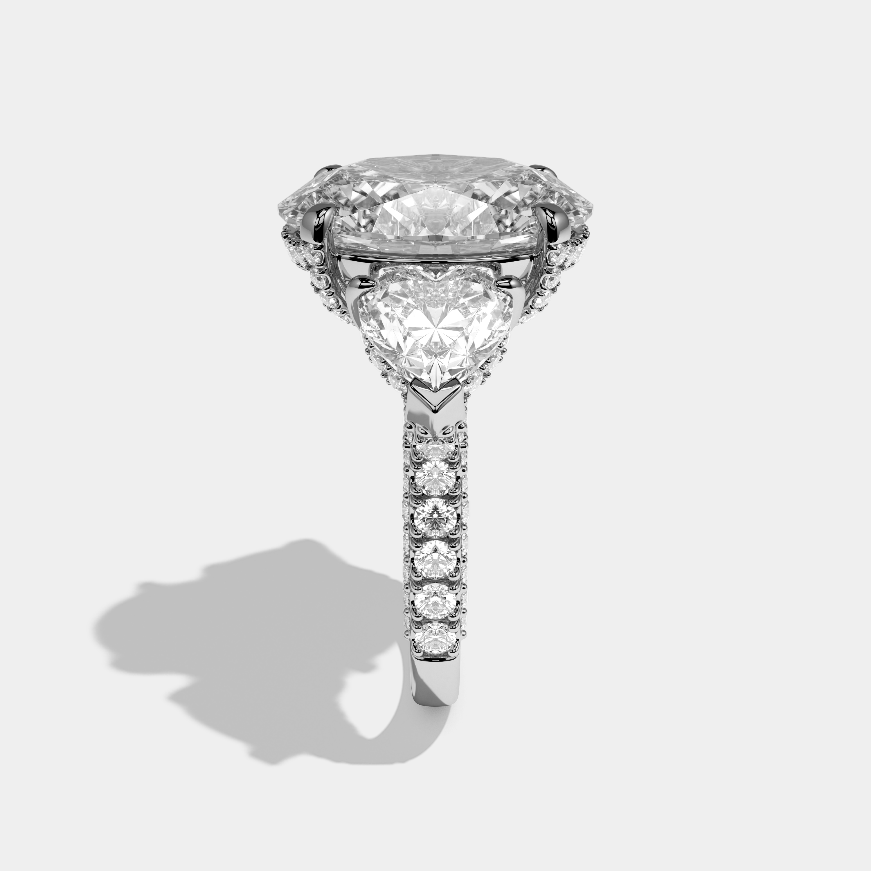 Lavinia Oval Cut Diamond Halo Engagement Ring 10ct 18K White Gold