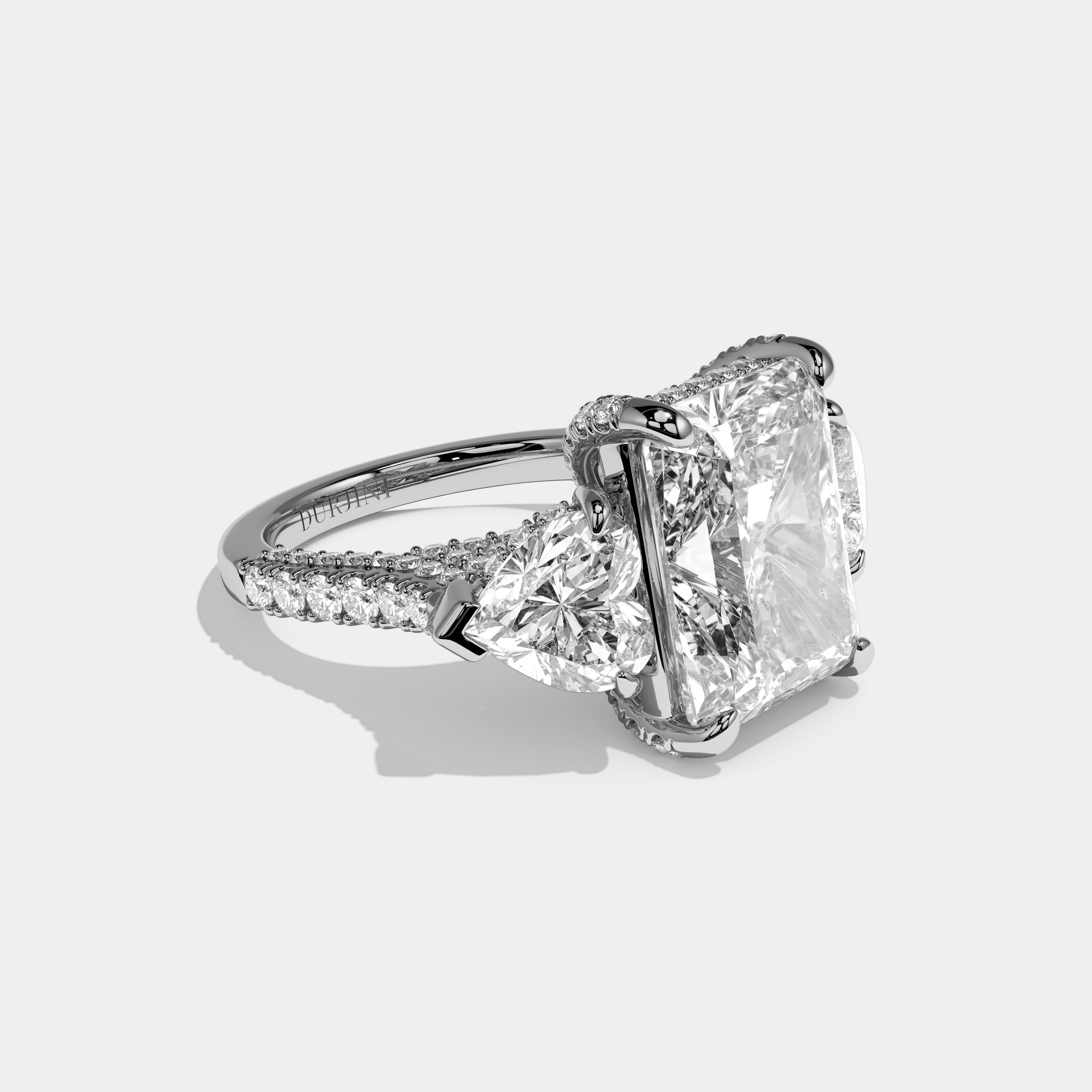 Primrose Radiant Cut Diamond Halo Engagement Ring 15ct 18K White Gold