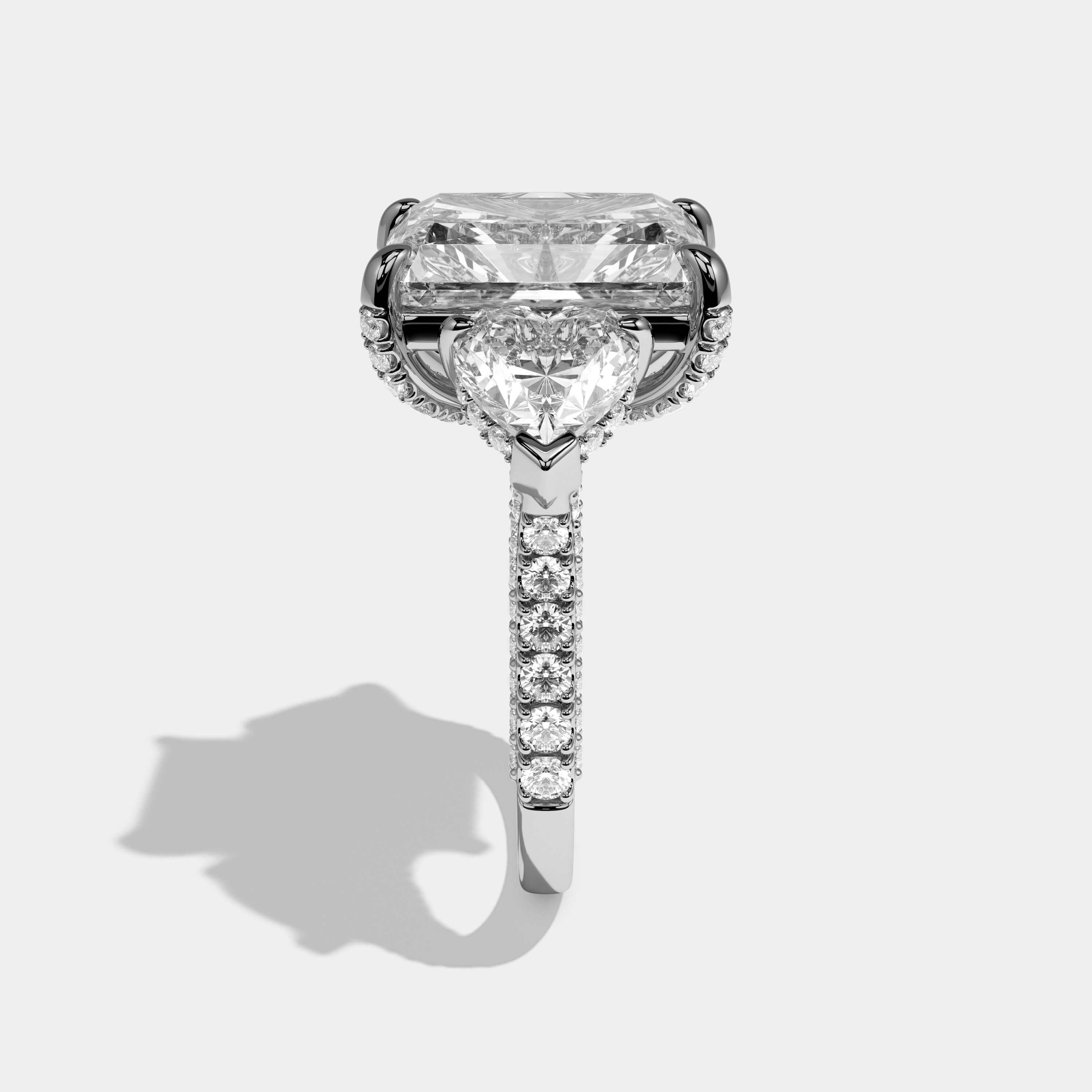 Primrose Radiant Cut Diamond Halo Engagement Ring 15ct 18K White Gold
