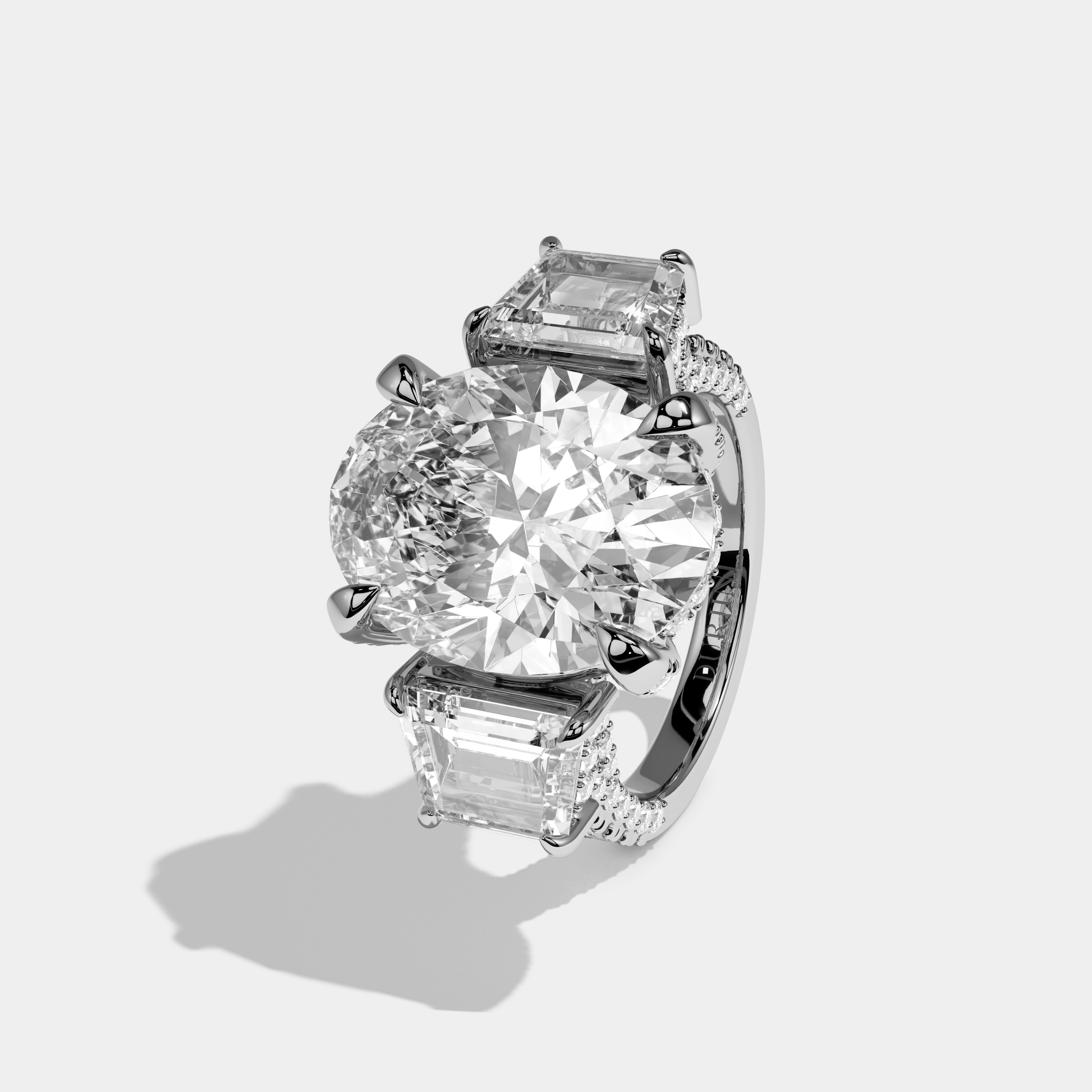 Emmeline Oval Brilliant Cut Diamond Halo Engagement Ring 12ct 18K White Gold