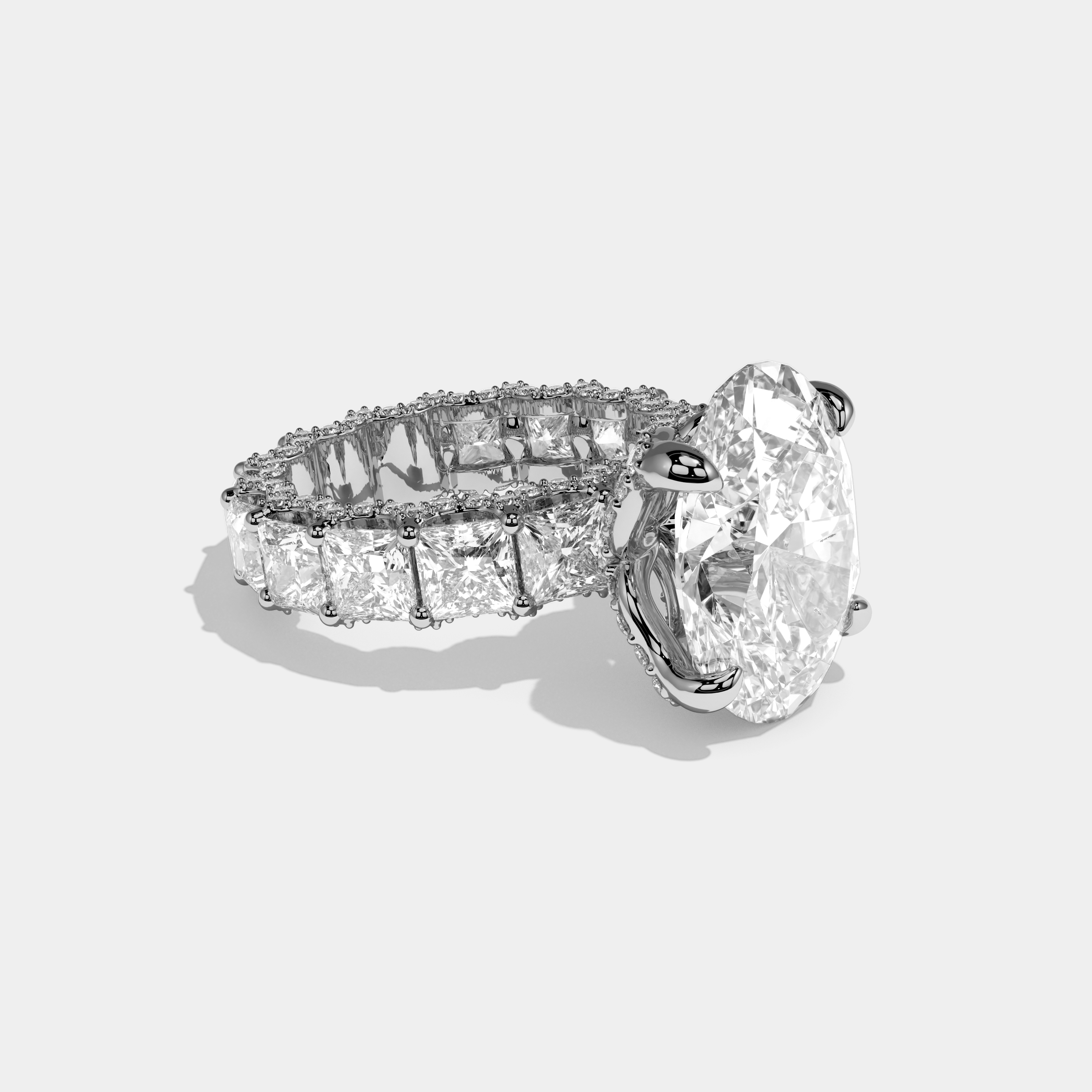 Lucy Diamond Oval Cut Engagement Ring 45ct 18K White Gold