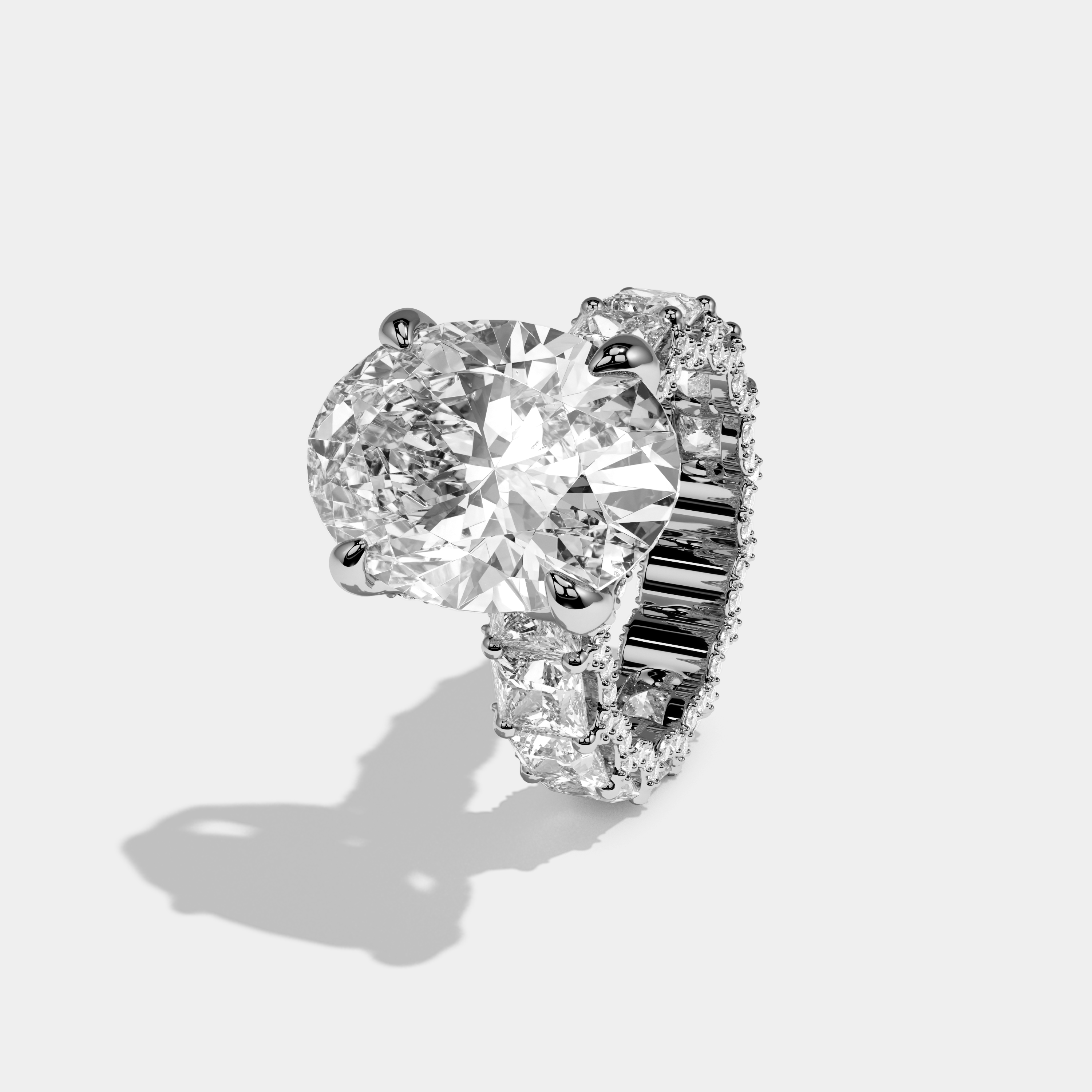 Lucy Diamond Oval Cut Engagement Ring 45ct 18K White Gold