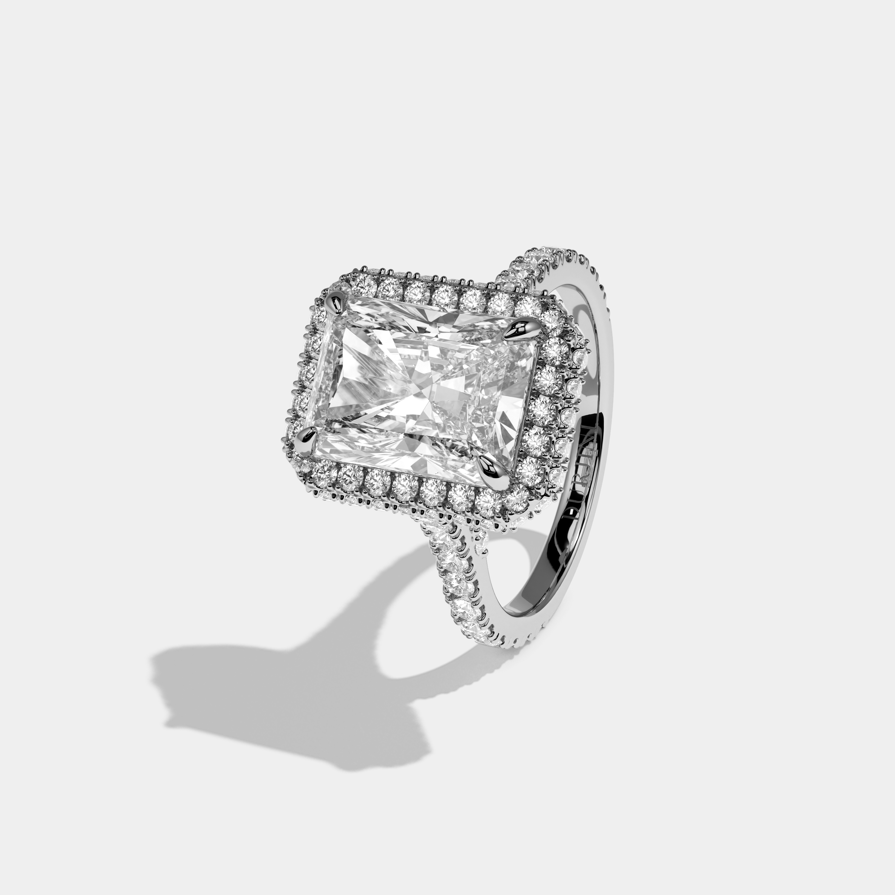 Grace Radiant Cut Diamond Engagement Ring 8ct 18K White Gold