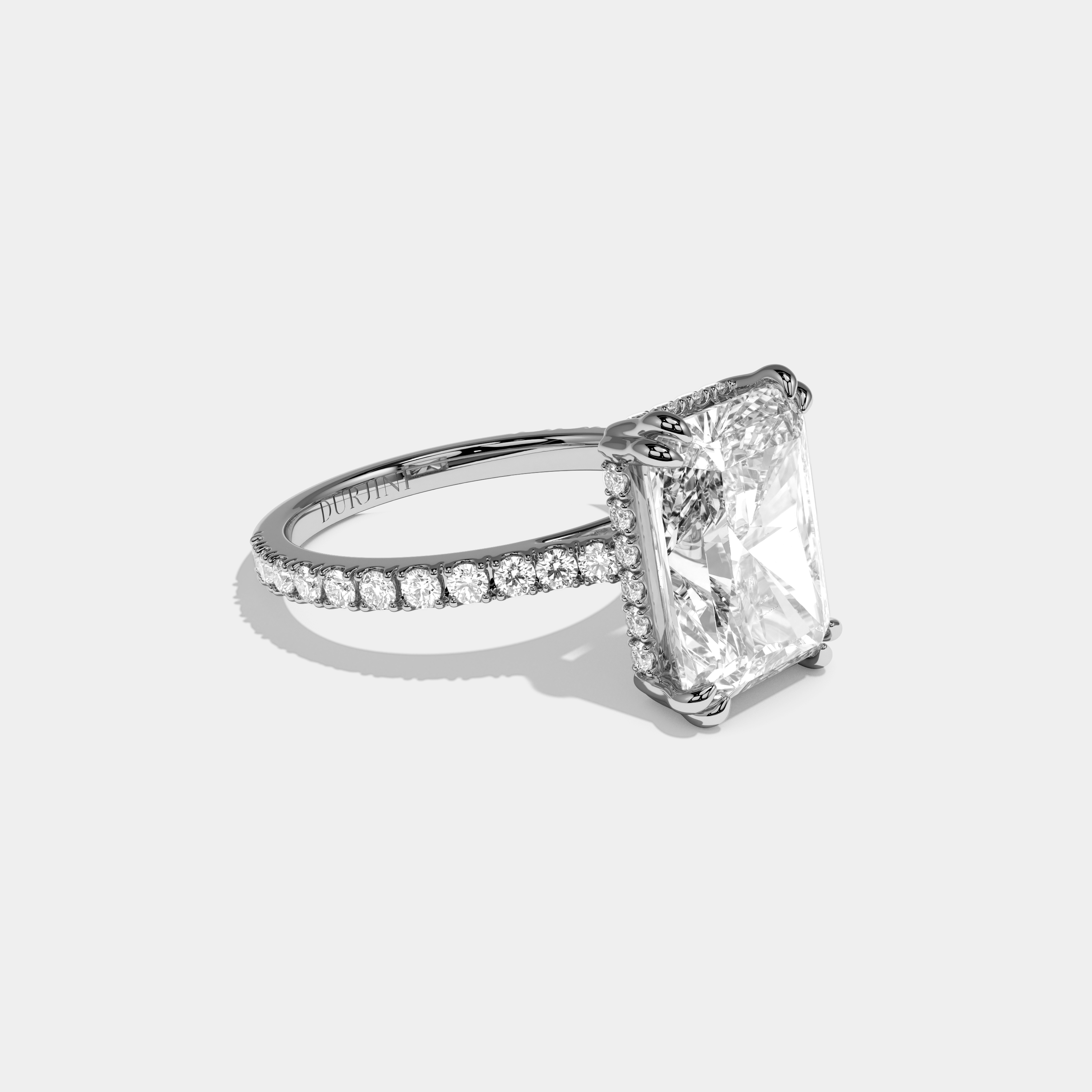 Lily Radiant Cut Diamond Halo Engagement Ring 7ct 18K White Gold