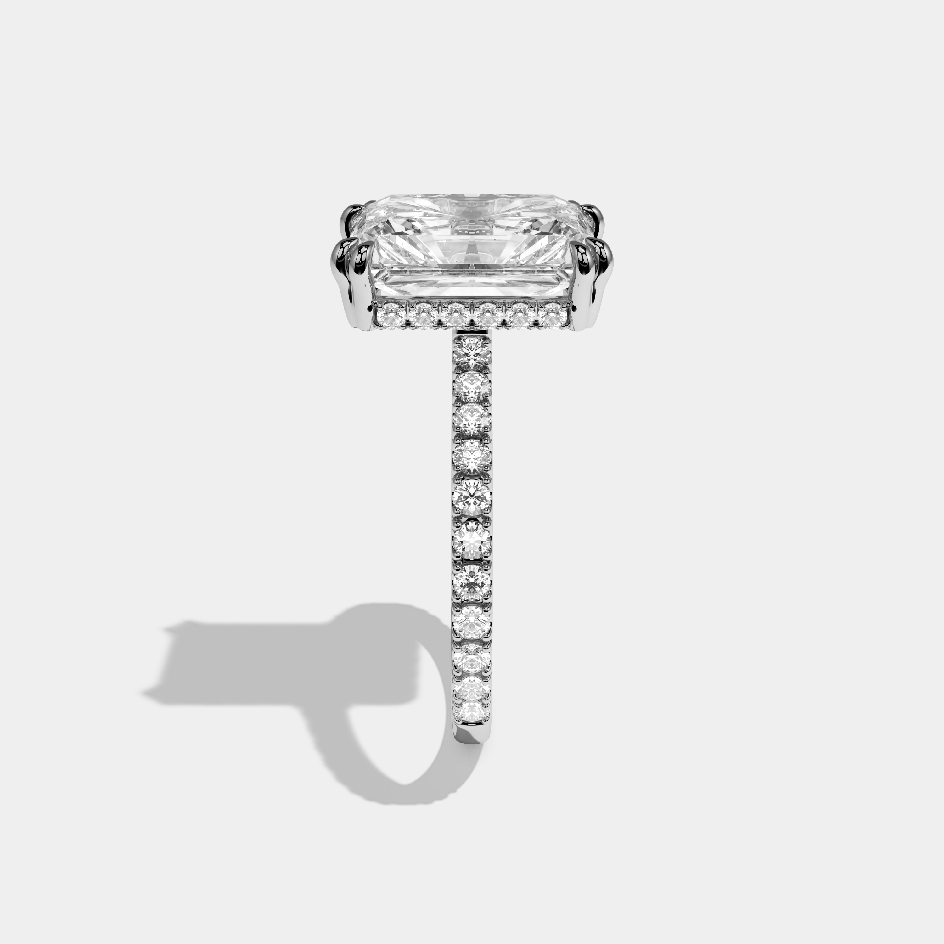 Lily Radiant Cut Diamond Halo Engagement Ring 7ct 18K White Gold