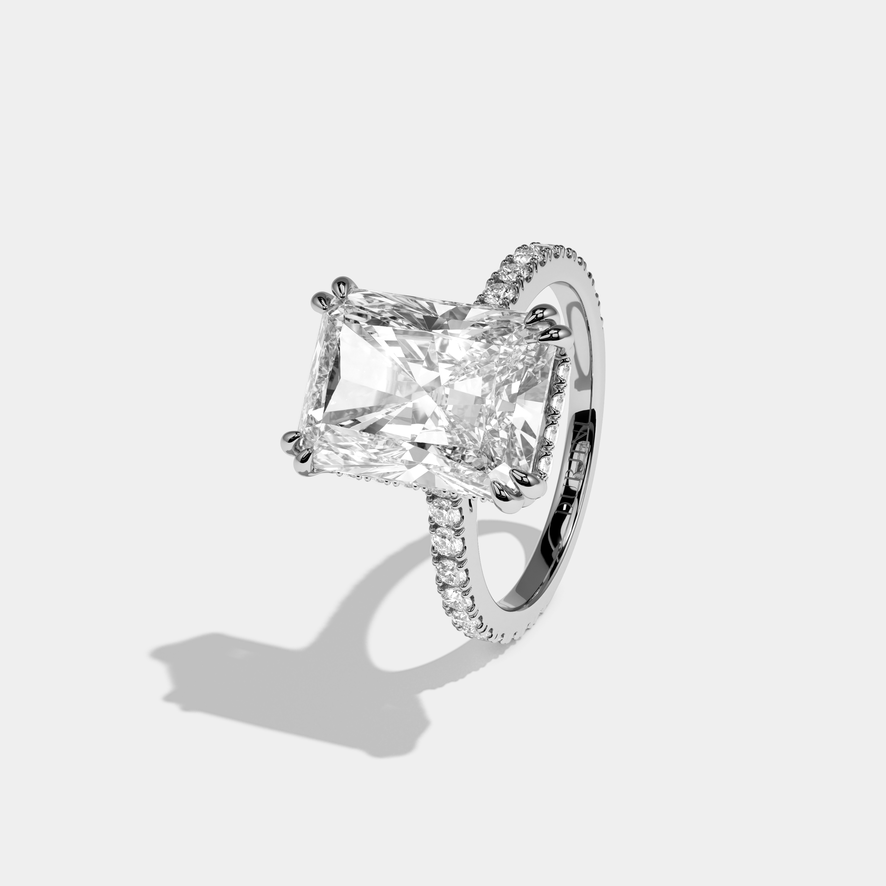 Lily Radiant Cut Diamond Halo Engagement Ring 7ct 18K White Gold