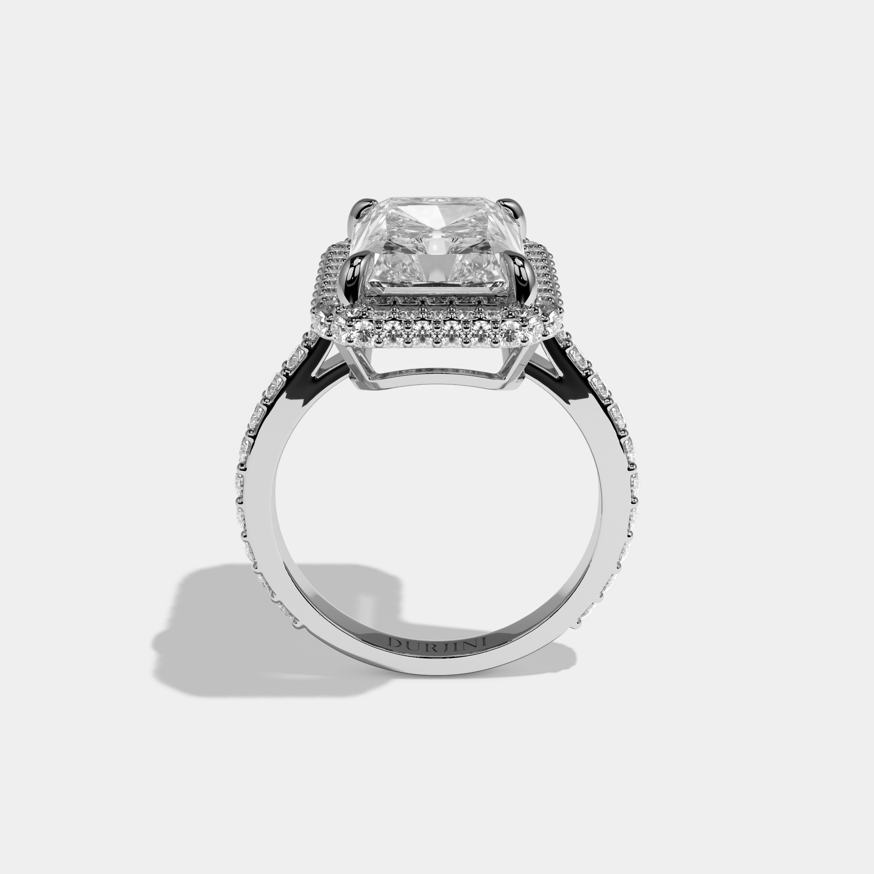 Clara Radiant Cut Diamond Halo Engagement Ring 10ct 18K White Gold
