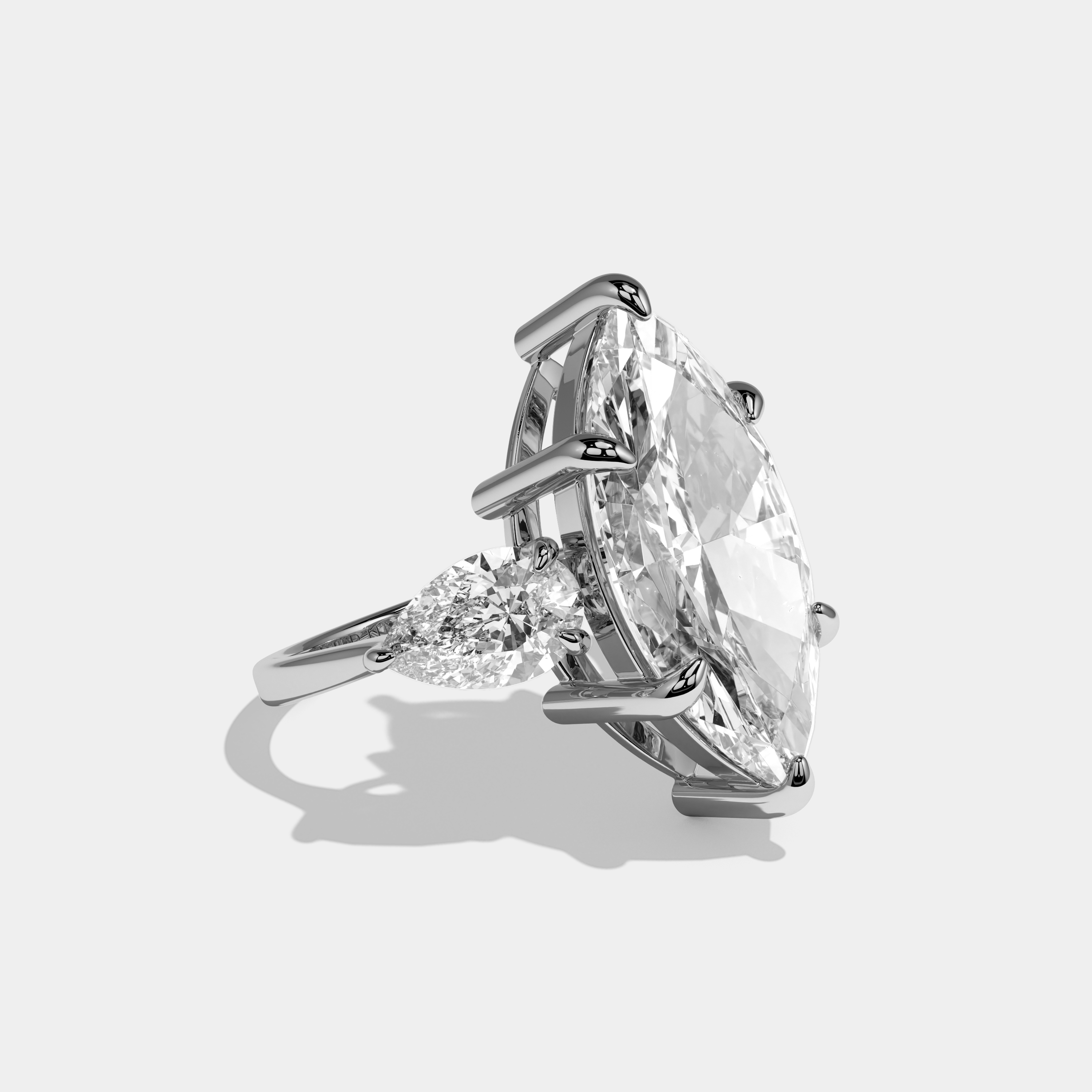 Ruby Etoile Marquise Cut Diamond Halo Engagement Ring 12ct 18K White Gold