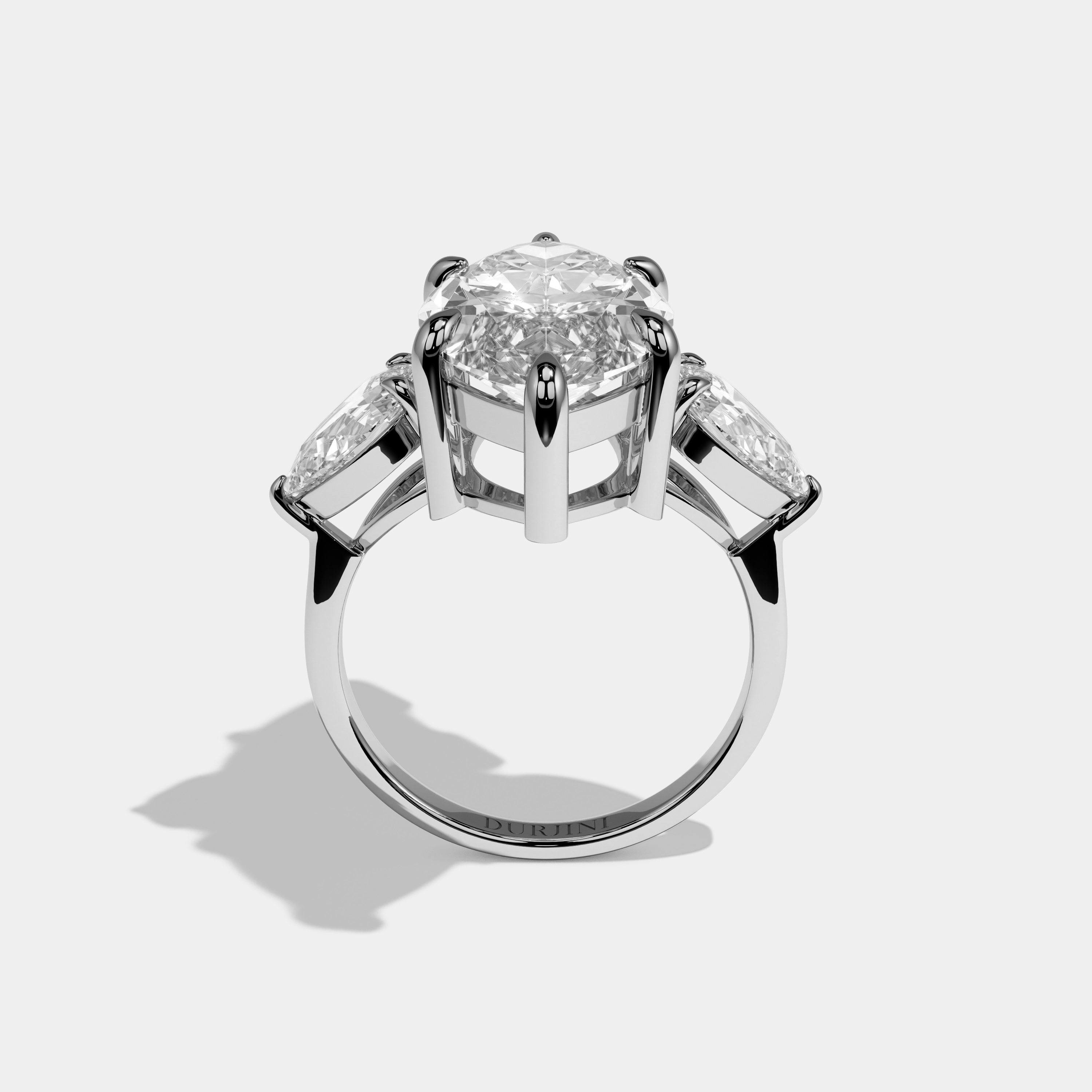 Ruby Etoile Marquise Cut Diamond Halo Engagement Ring 12ct 18K White Gold