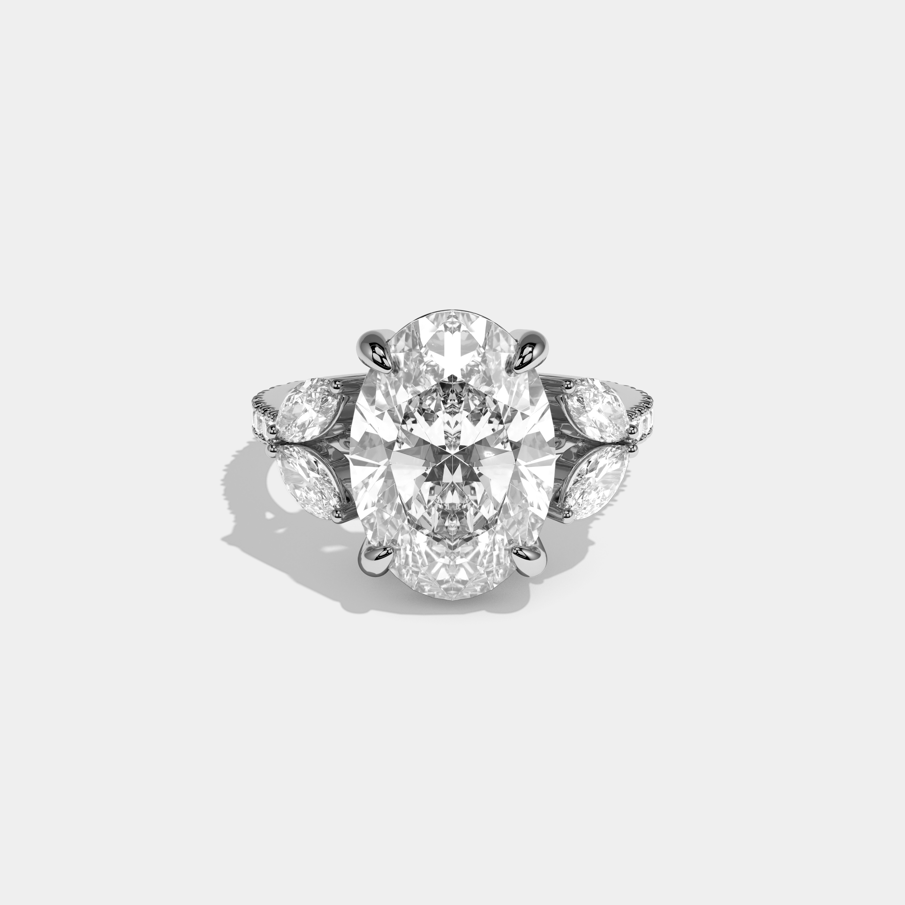 Millie Oval Cut Diamond Engagement Ring 10ct 18K White Gold