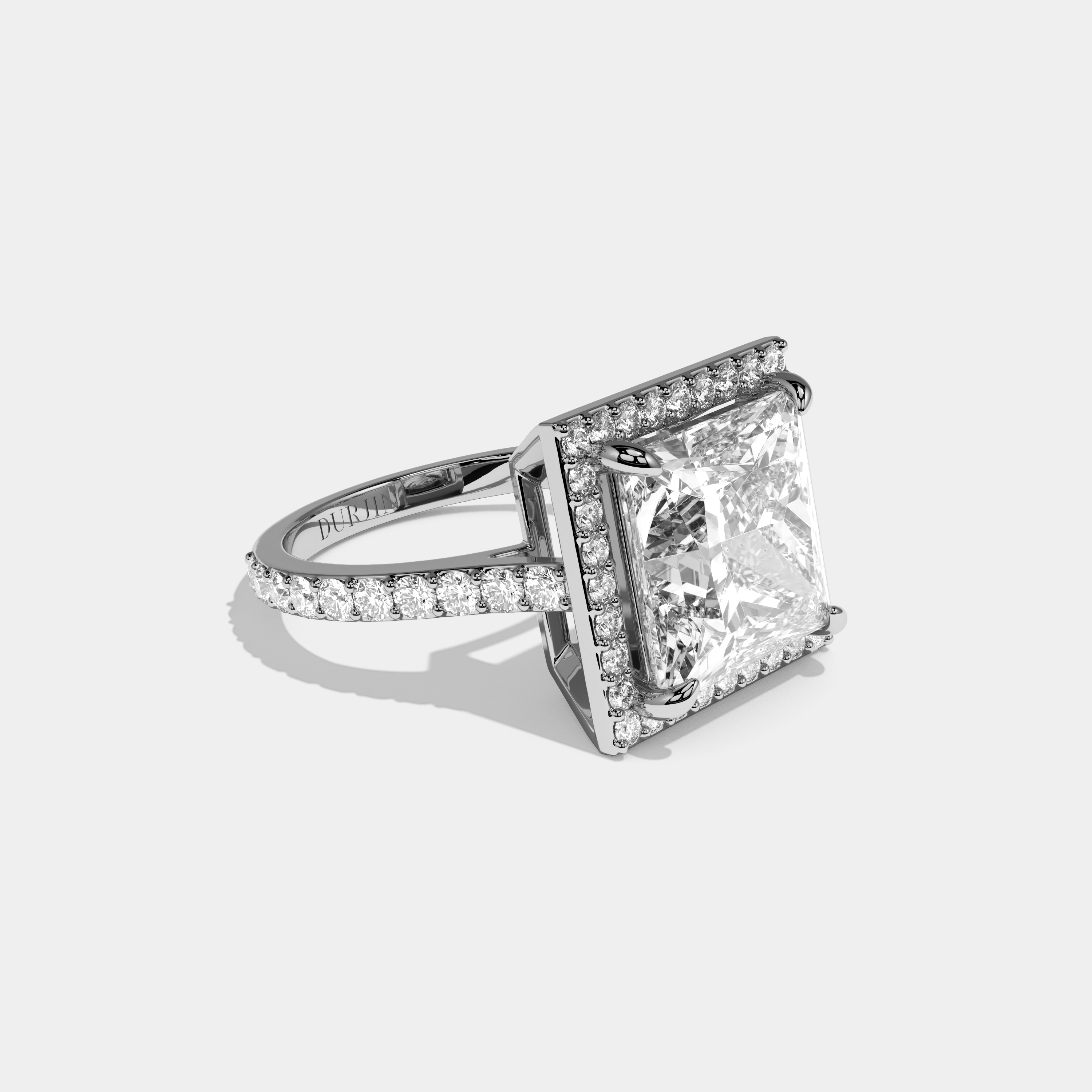 Zara Princess Cut Diamond Halo Engagement Ring 12ct 18K White Gold