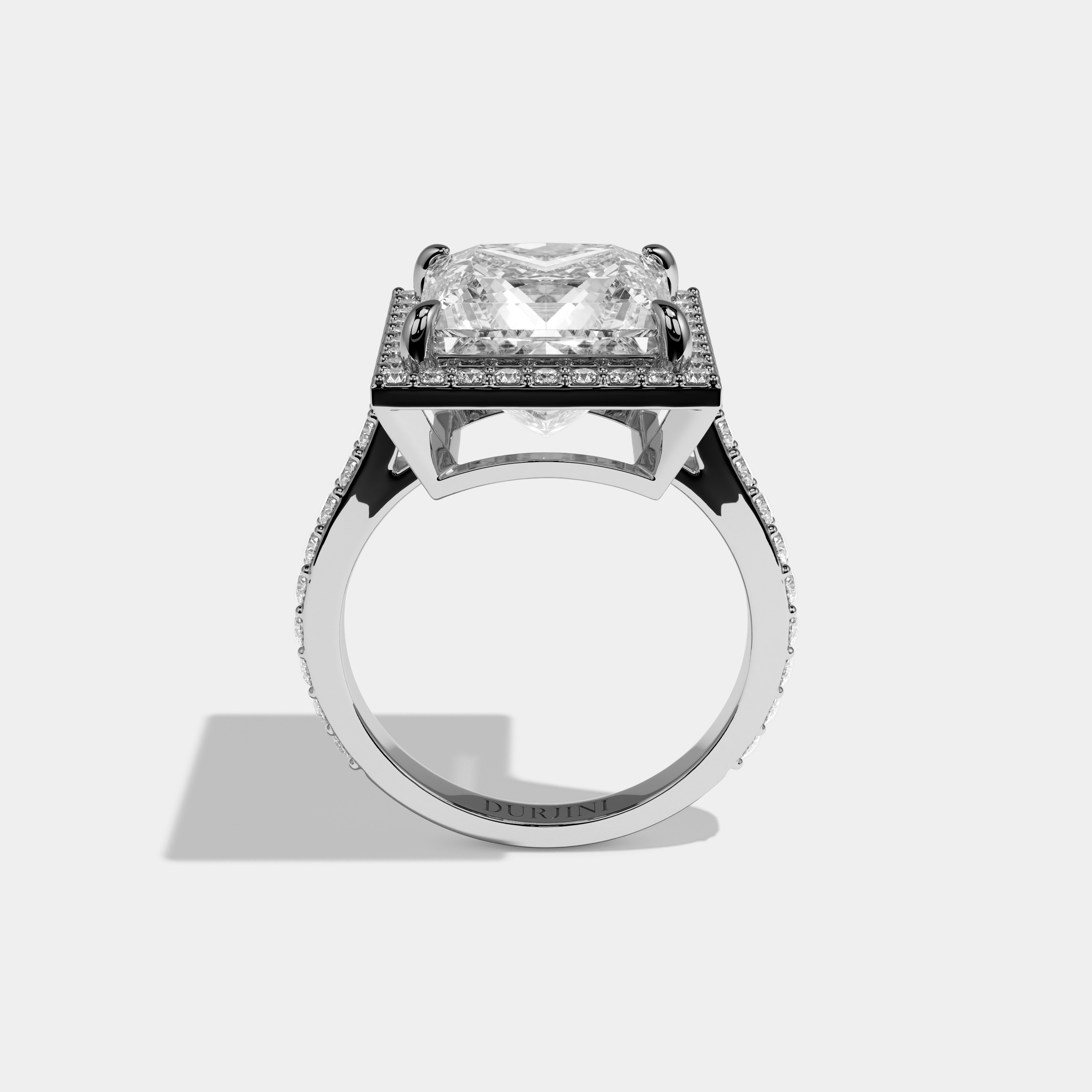 Zara Princess Cut Diamond Halo Engagement Ring 12ct 18K White Gold