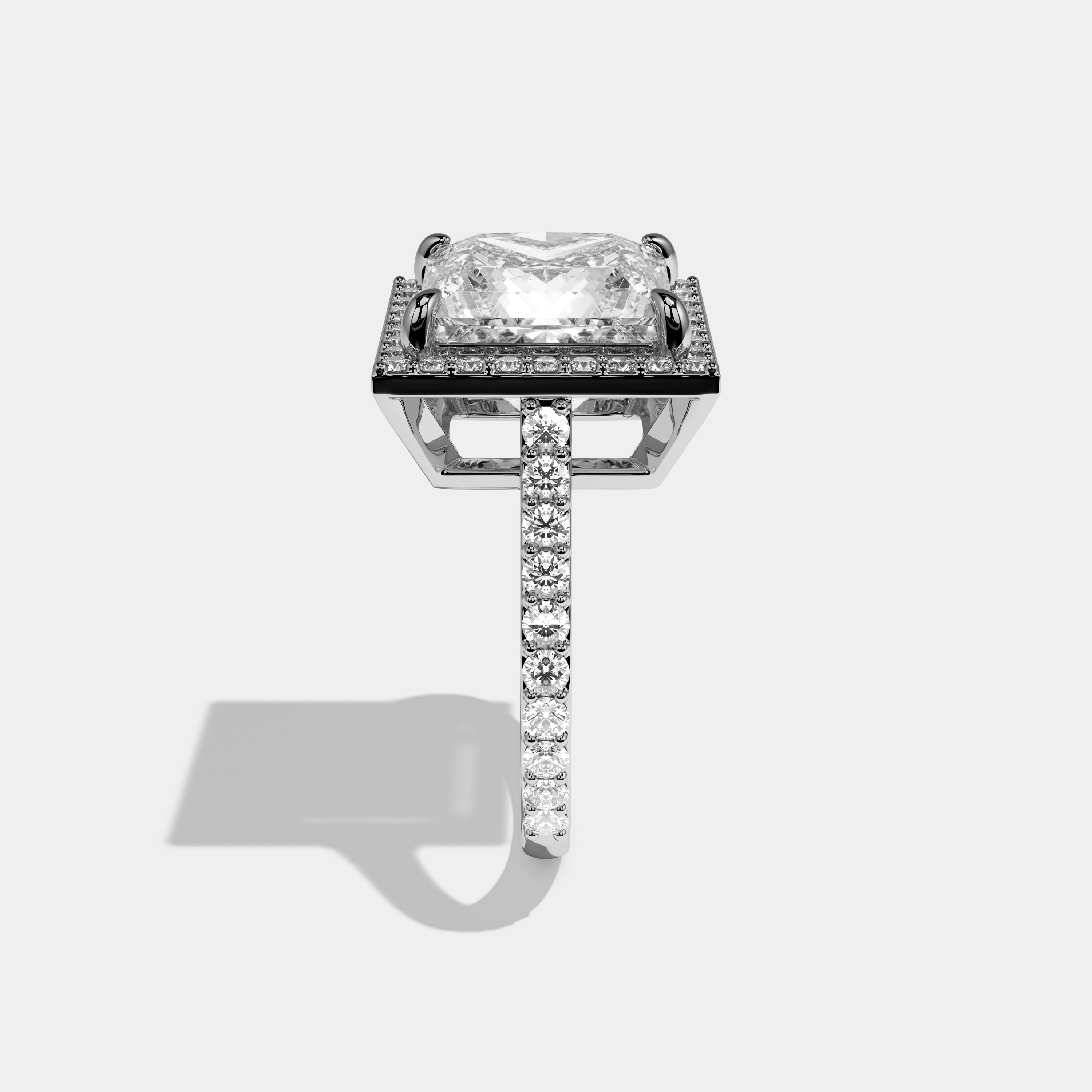 Zara Princess Cut Diamond Halo Engagement Ring 12ct 18K White Gold