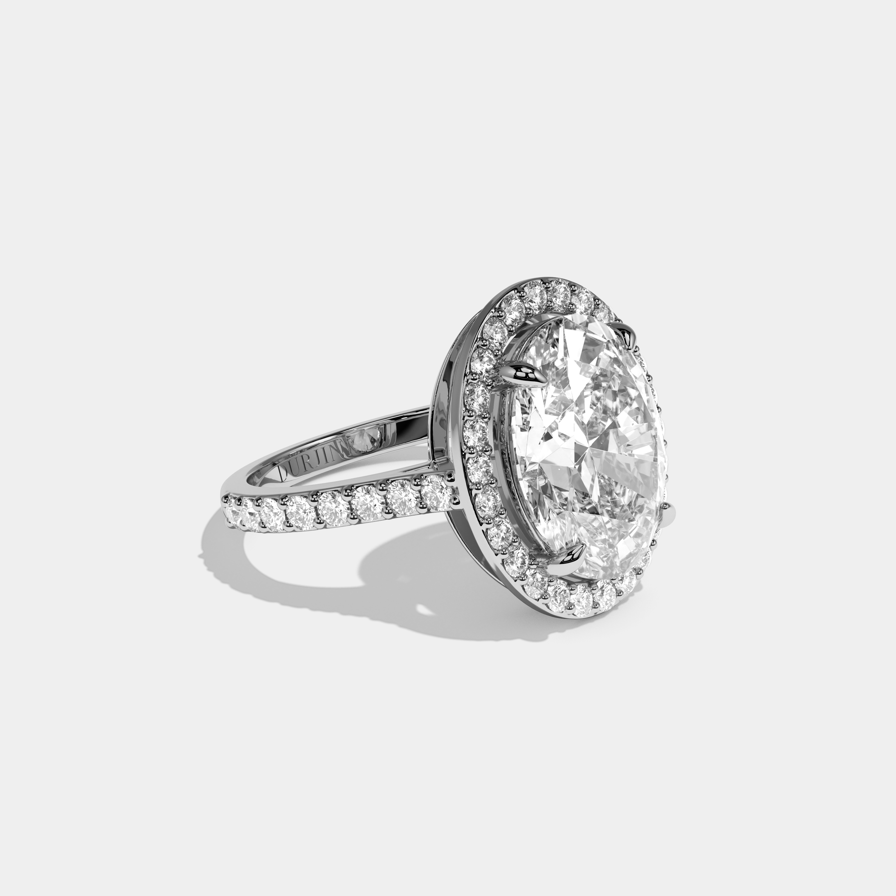 Orla Oval Cut Diamond Halo Engagement Ring 10ct 18K White Gold