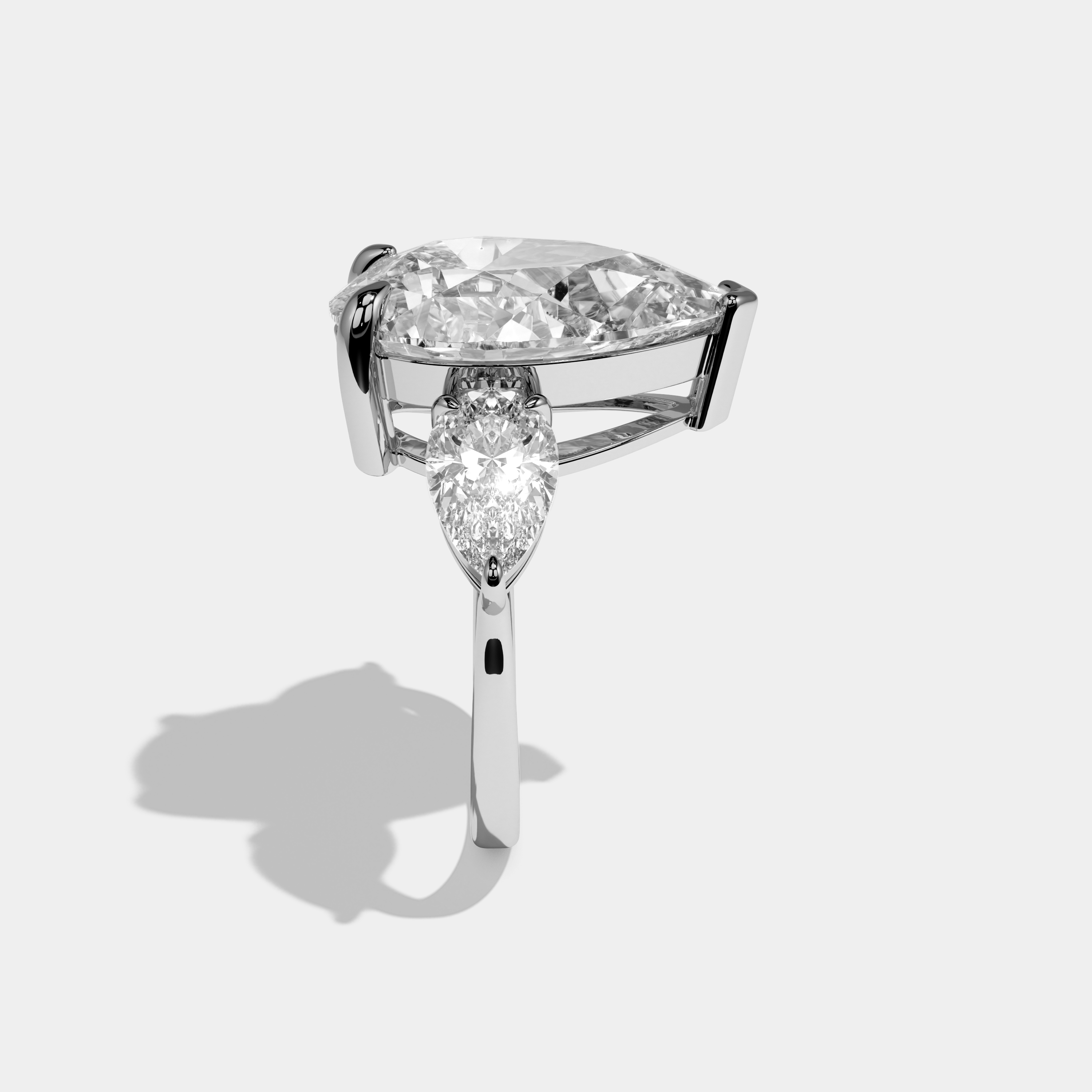 Holly Pear Cut Diamond Halo Engagement Ring 10ct 18K White Gold