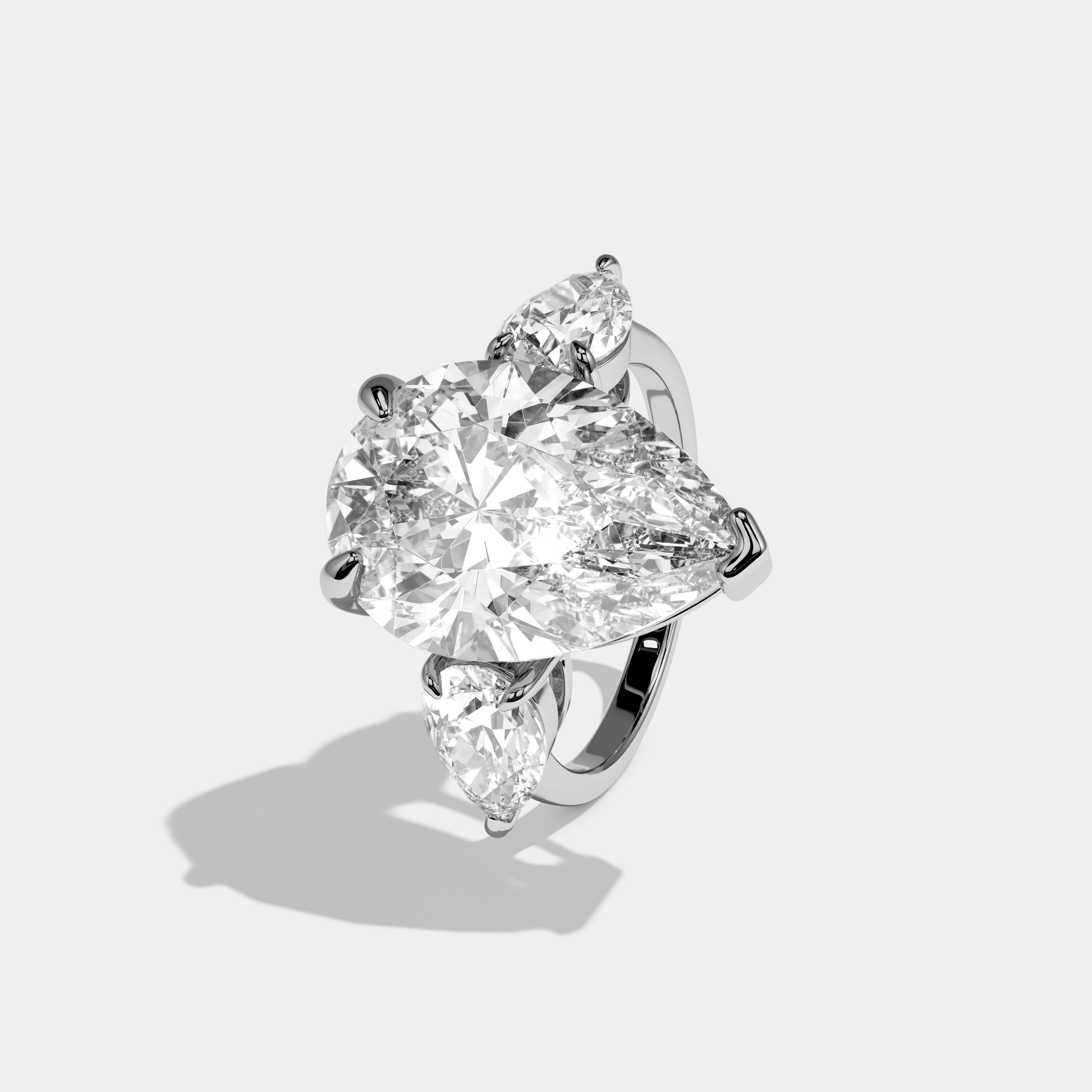 Holly Pear Cut Diamond Halo Engagement Ring 10ct 18K White Gold