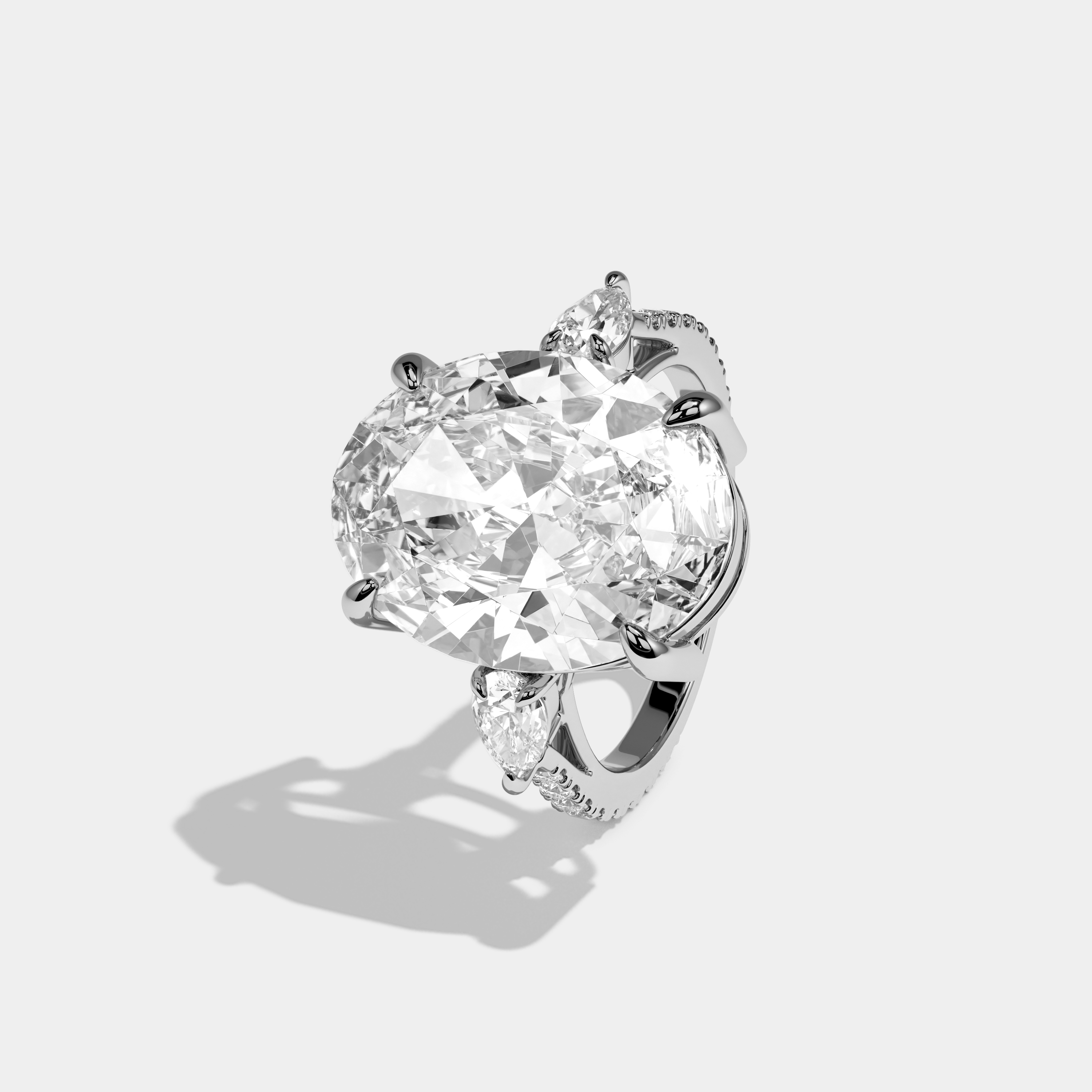 Cressida Oval Cut Diamond Halo Engagement Ring 15ct 18K White Gold