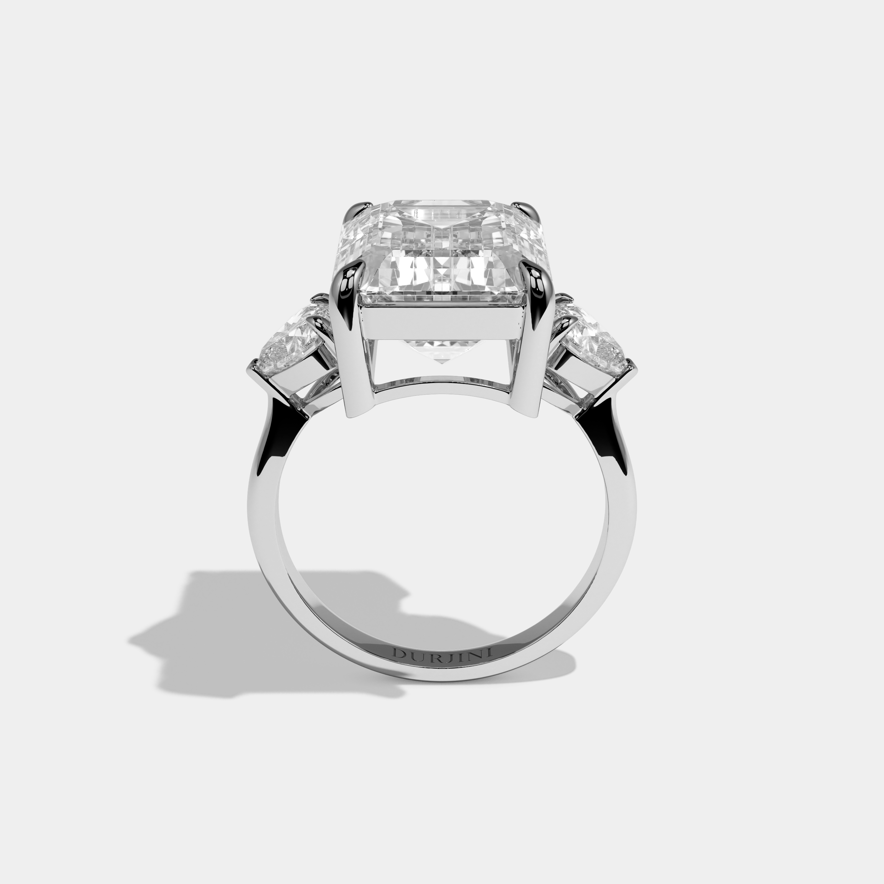 Arabella Emerald Cut Diamond Engagement Ring 9ct 18K White Gold