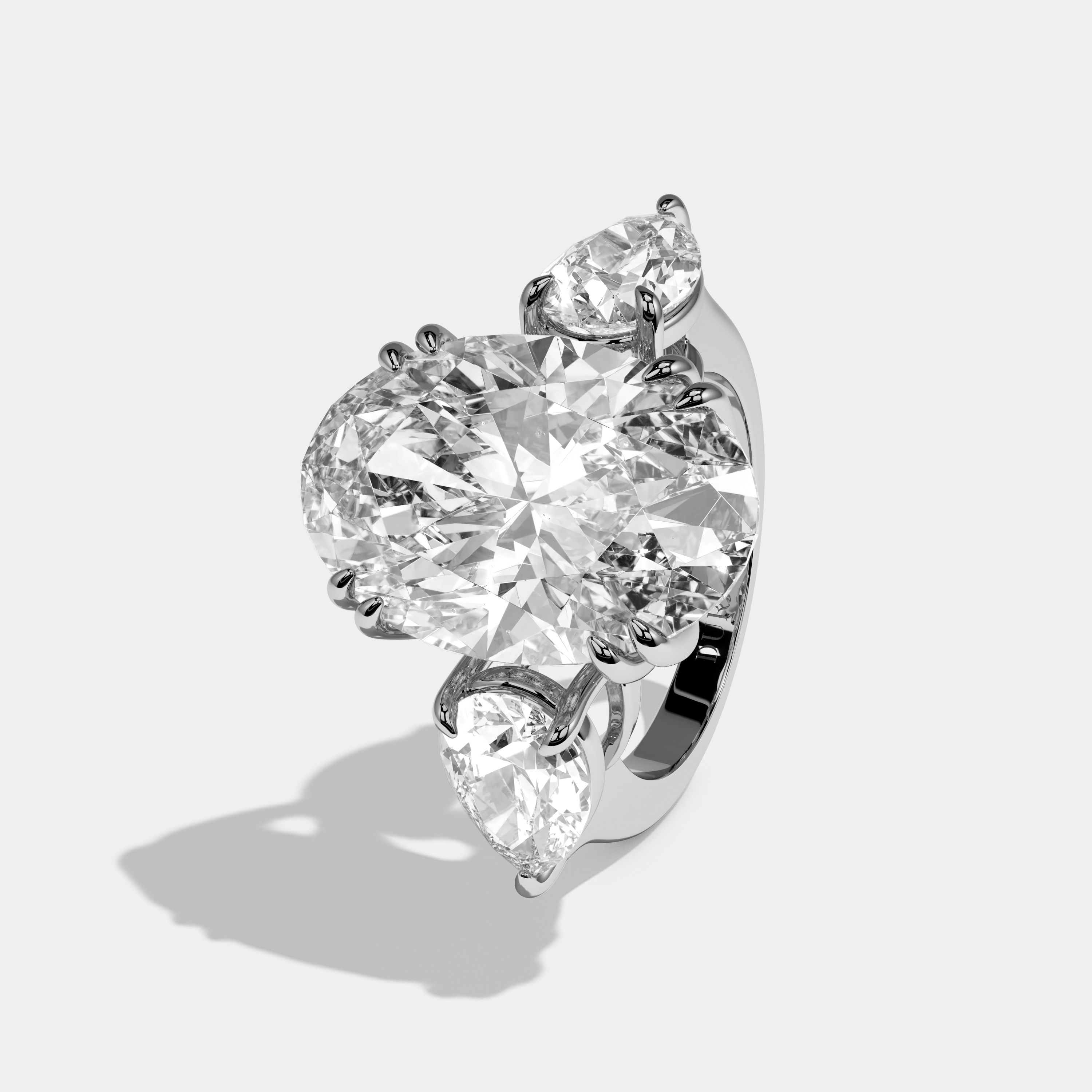 Verity Oval Cut Diamond Halo Engagement Ring 12ct 18K White Gold
