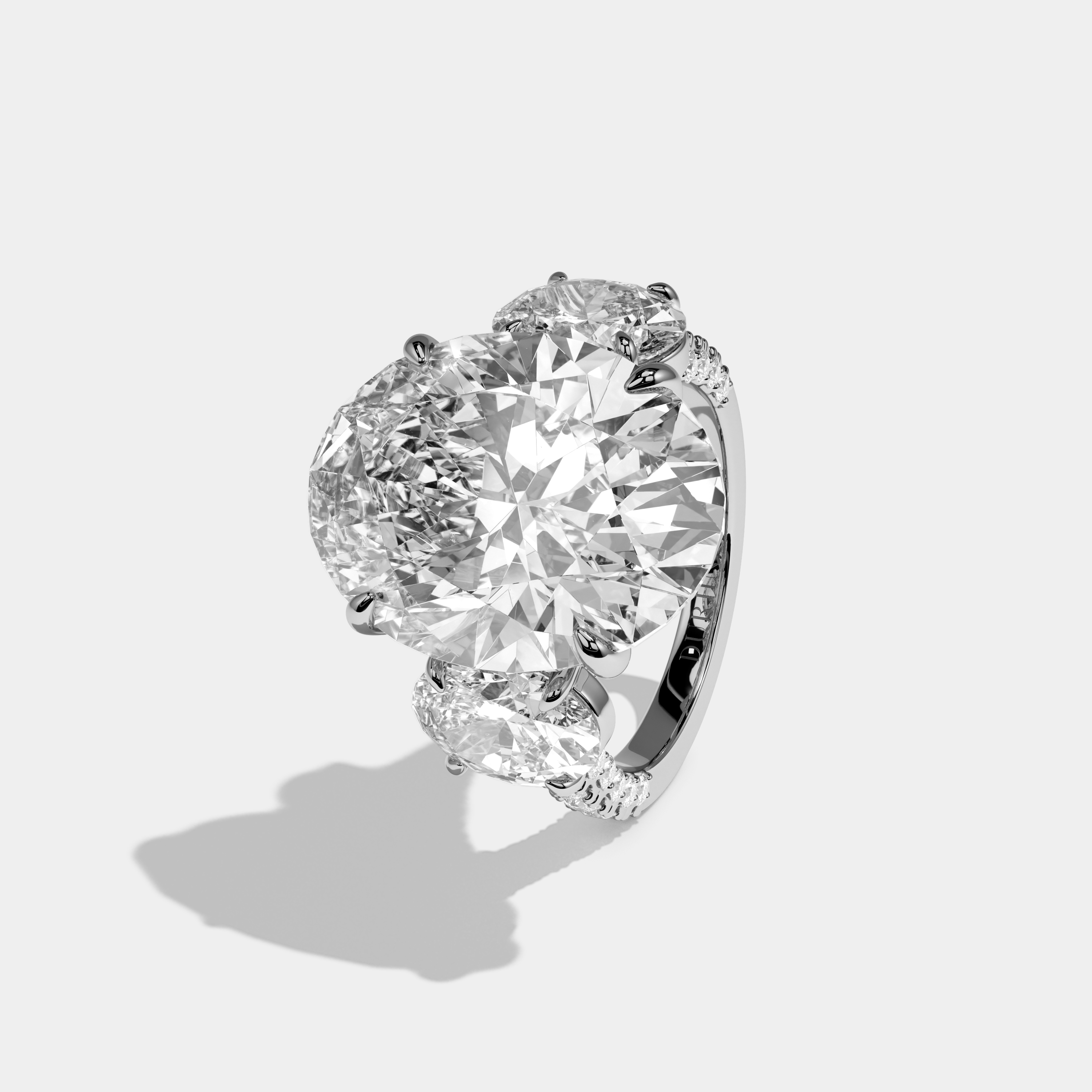 Marcella Oval Cut Diamond Halo Engagement Ring 13ct 18K White Gold