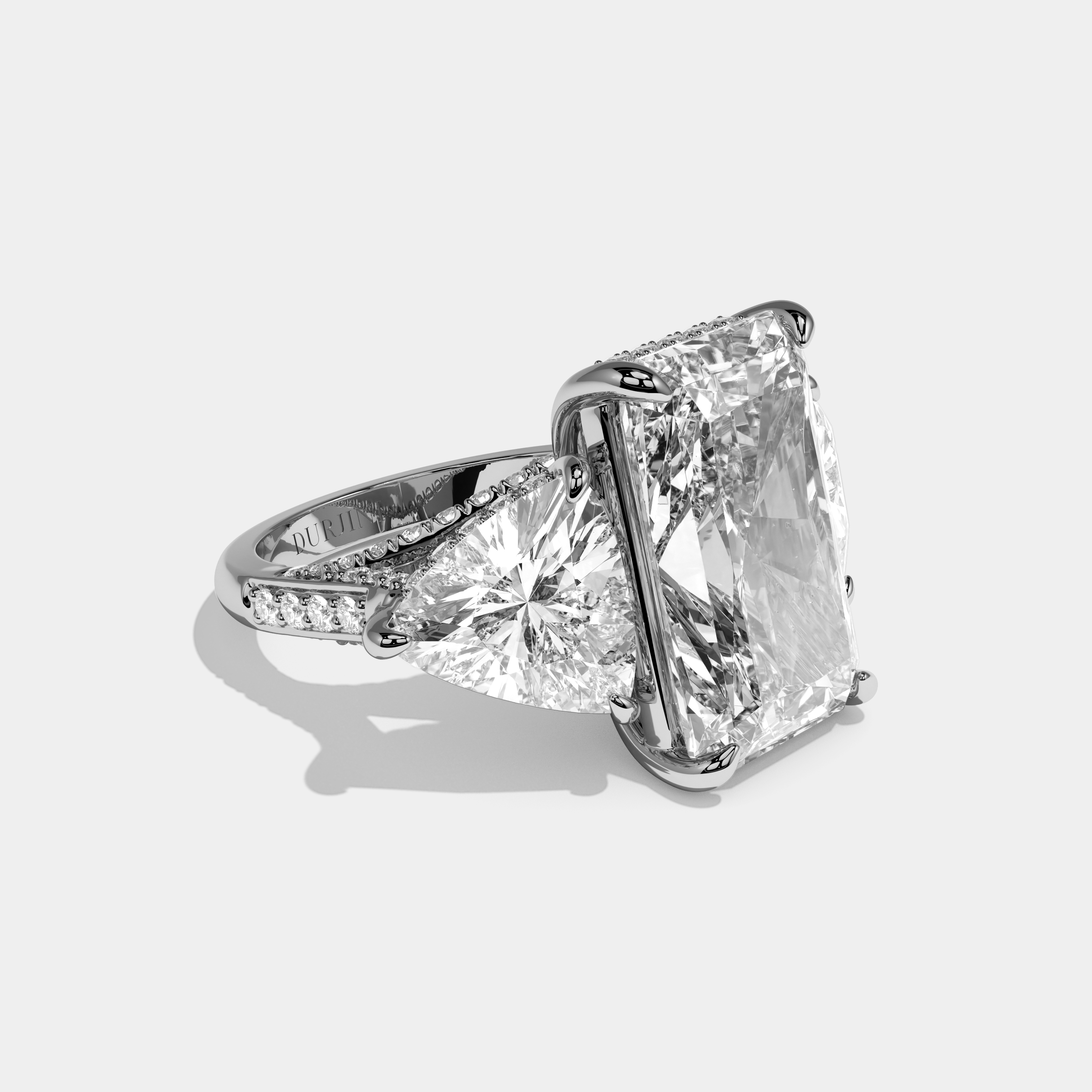 Drusilla Radiant Cut Diamond Halo Engagement Ring 13ct 18K White Gold