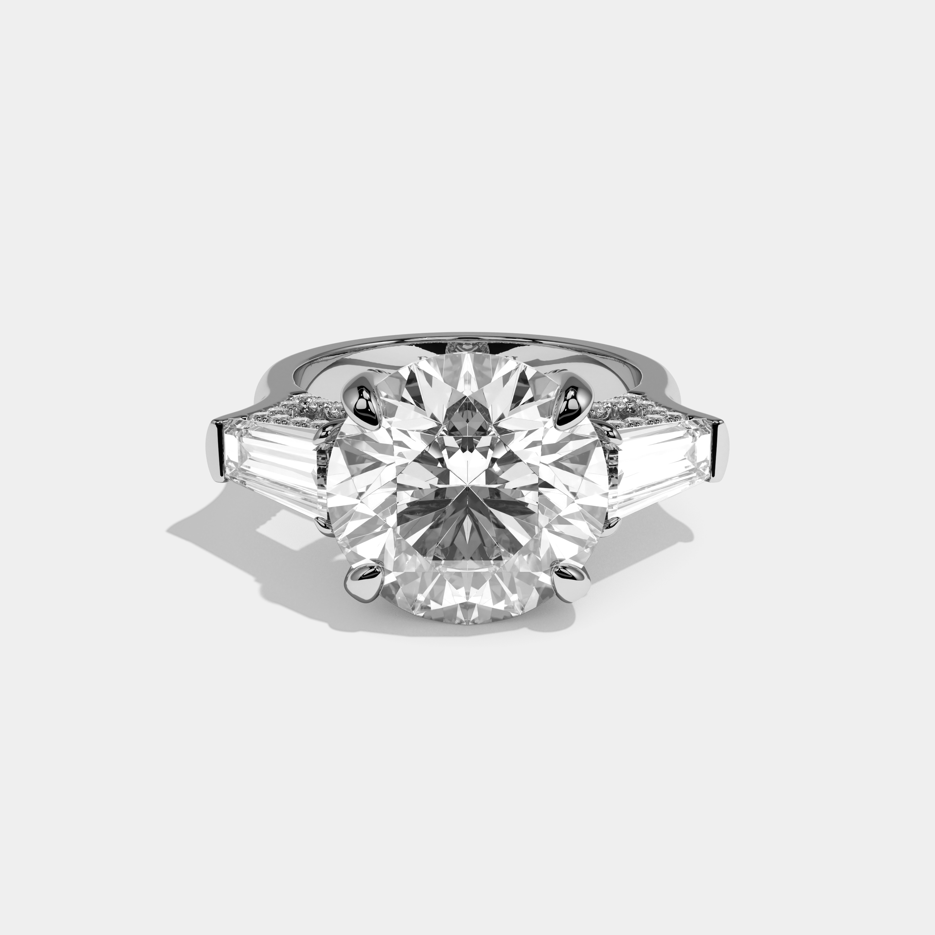 Francesca Round Brilliant Cut Diamond Engagement Ring 12ct 18K White Gold