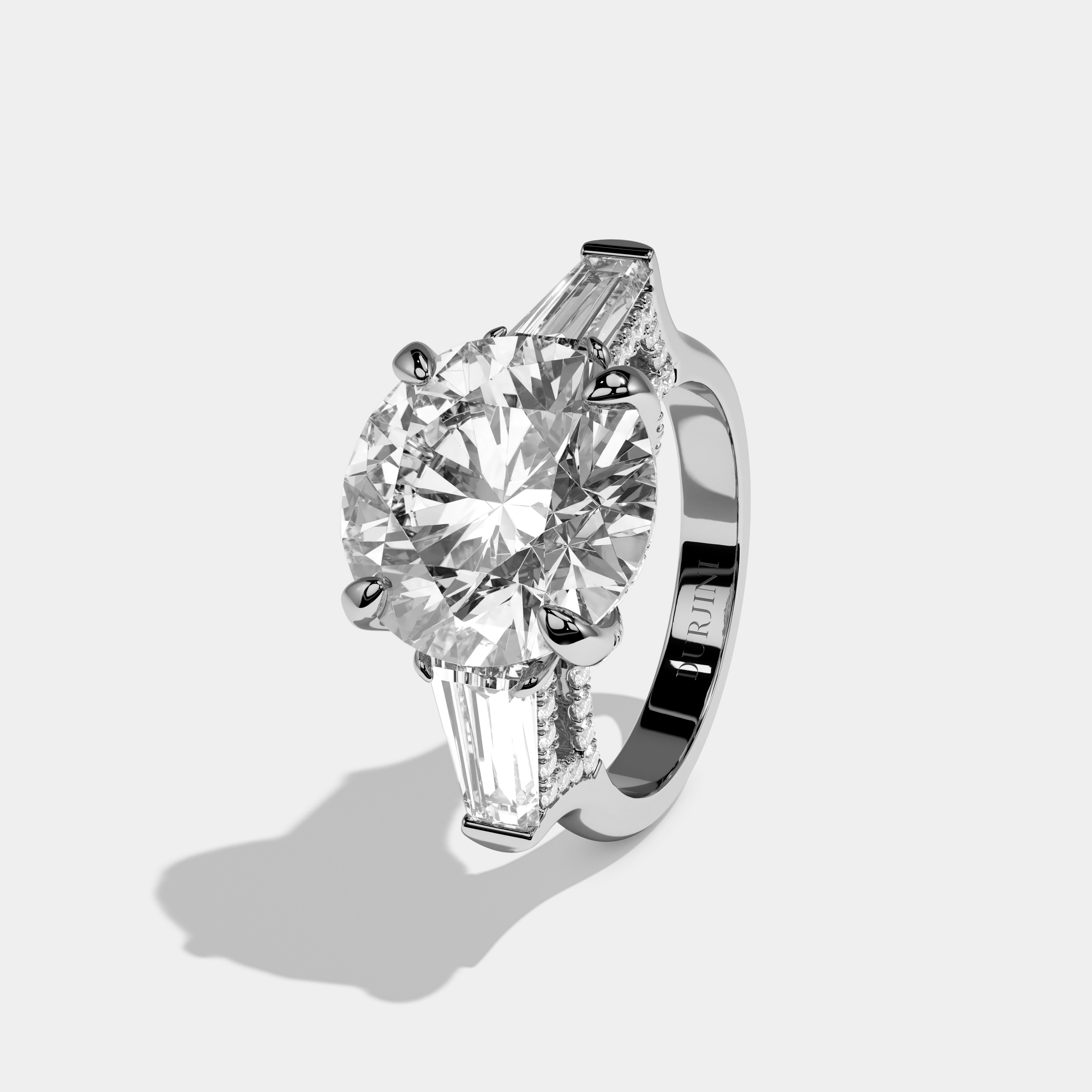 Francesca Round Brilliant Cut Diamond Engagement Ring 12ct 18K White Gold