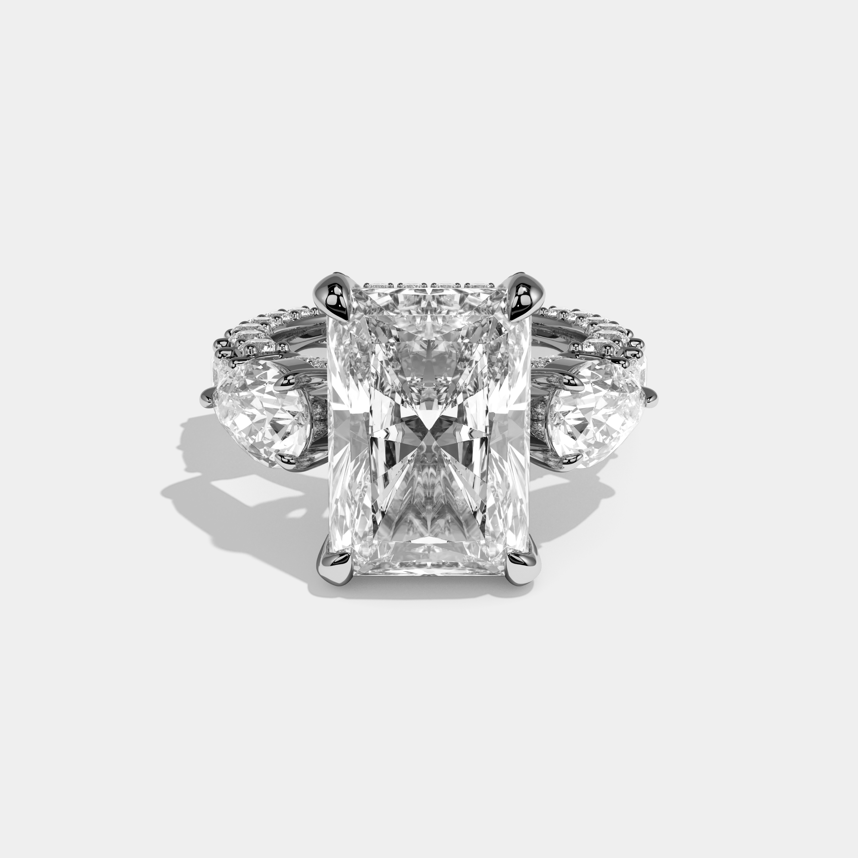 Eleonora Radiant Cut Diamond Halo Engagement Ring 12ct 18K White Gold