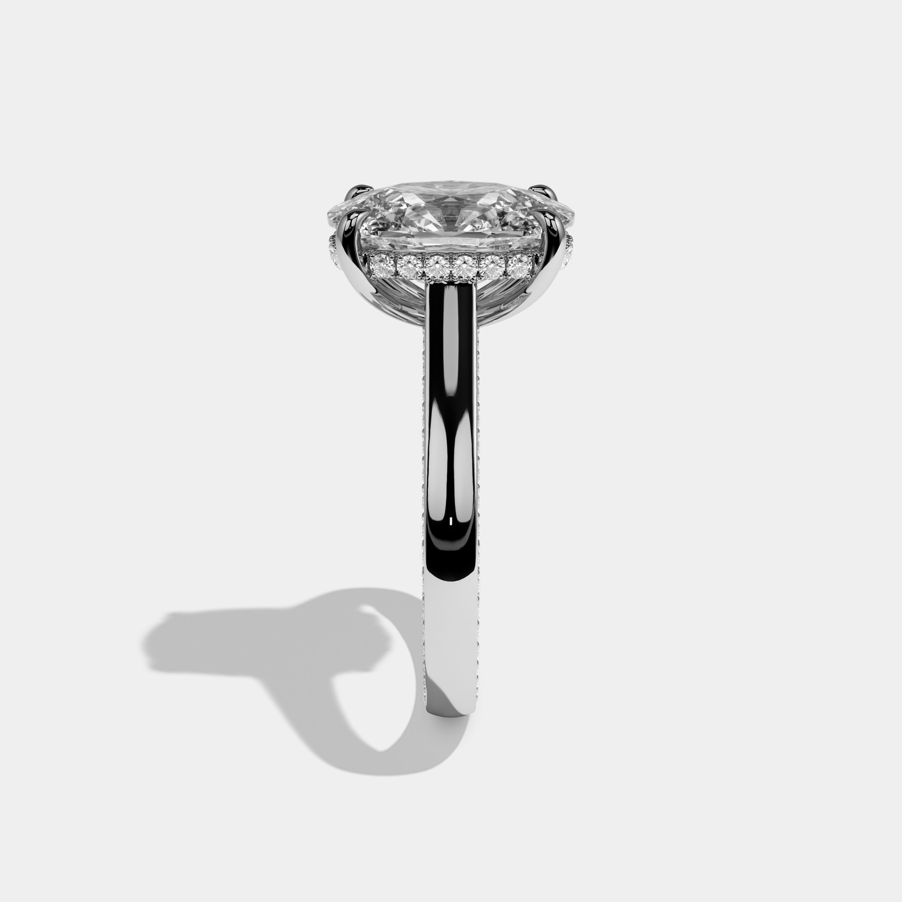 Costanza Oval Cut Diamond Halo Engagement Ring 6ct 18K White Gold