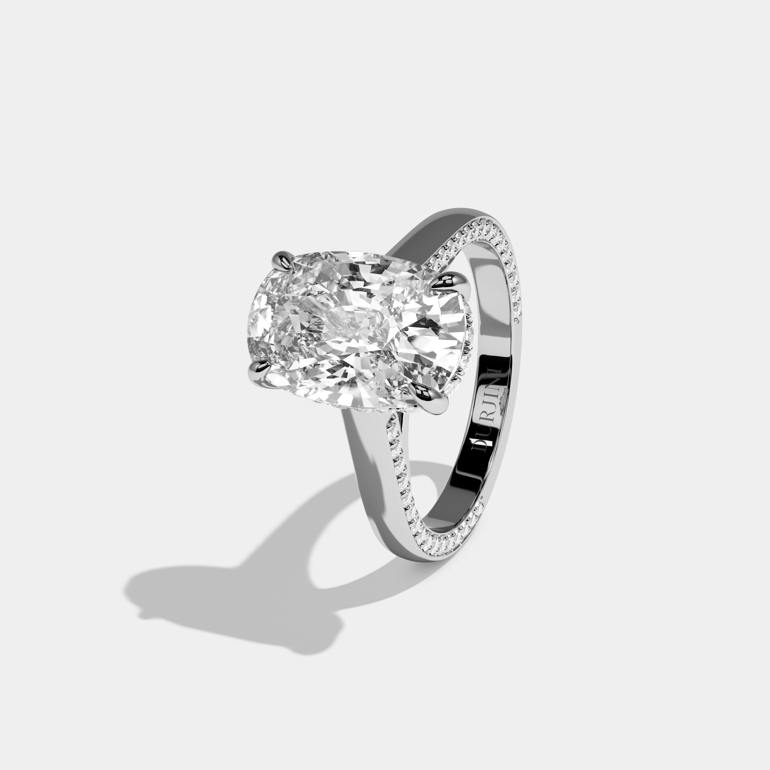 Costanza Oval Cut Diamond Halo Engagement Ring 6ct 18K White Gold