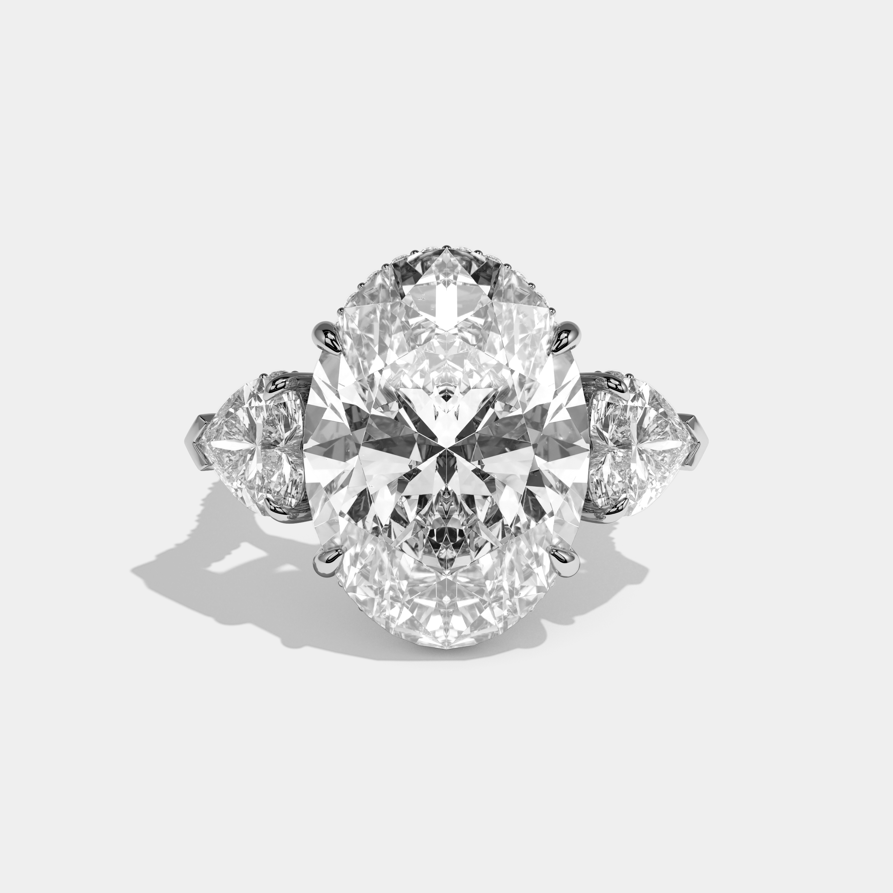 Violetta Oval Cut Diamond Halo Engagement Ring 12ct 18K White Gold