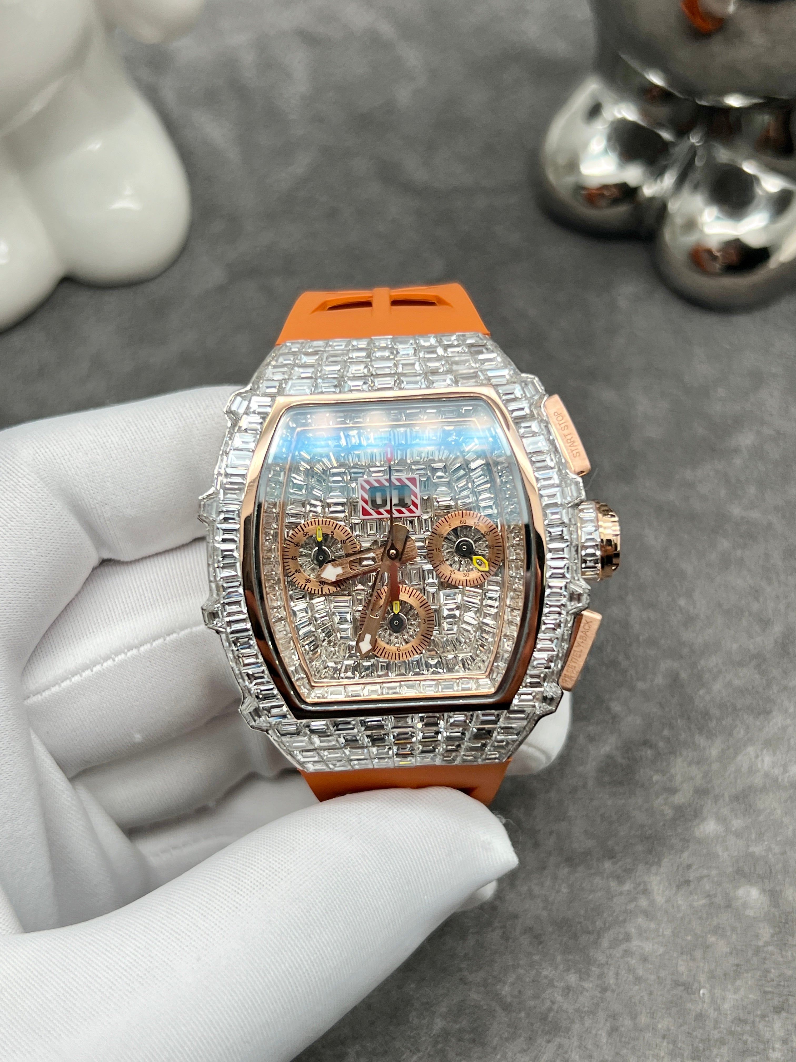Richard Mille RM 011 Iced Out Diamonds Watch