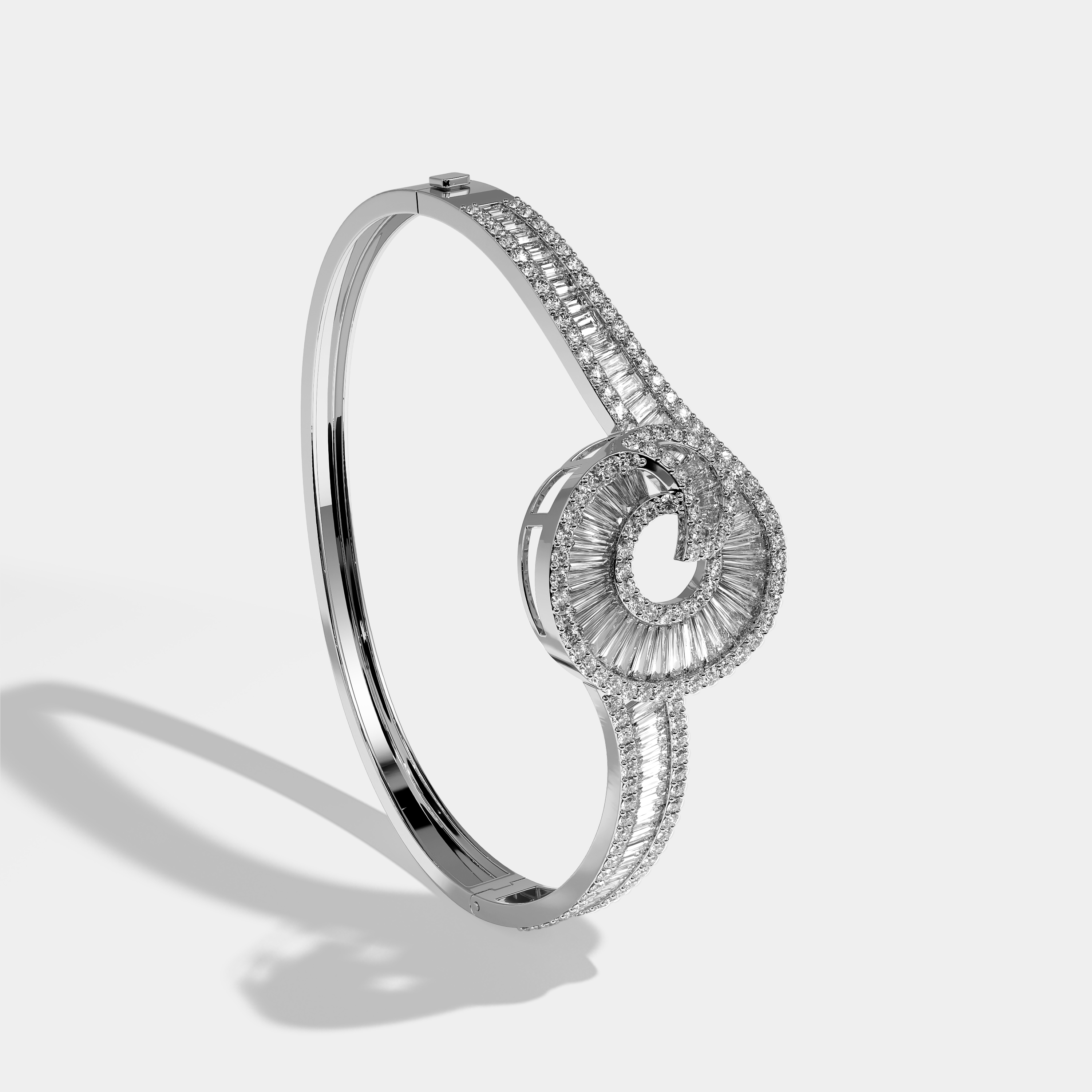 Testament Diamond Baguette Bangle/ Bracelet 18K White Gold 11.00ct