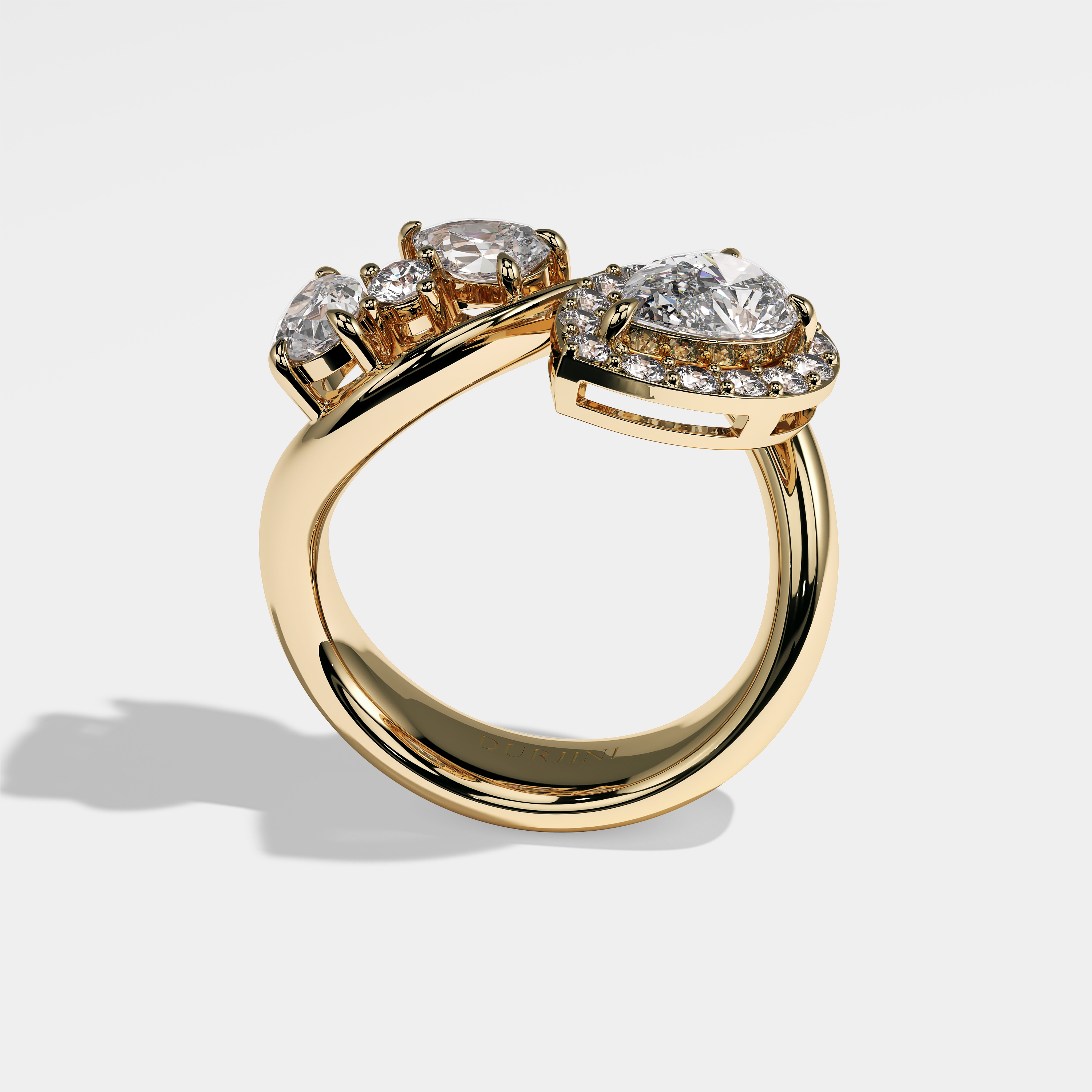 Blanche Diamond Pear Engagement Ring 18K Yellow Gold 6.00ct