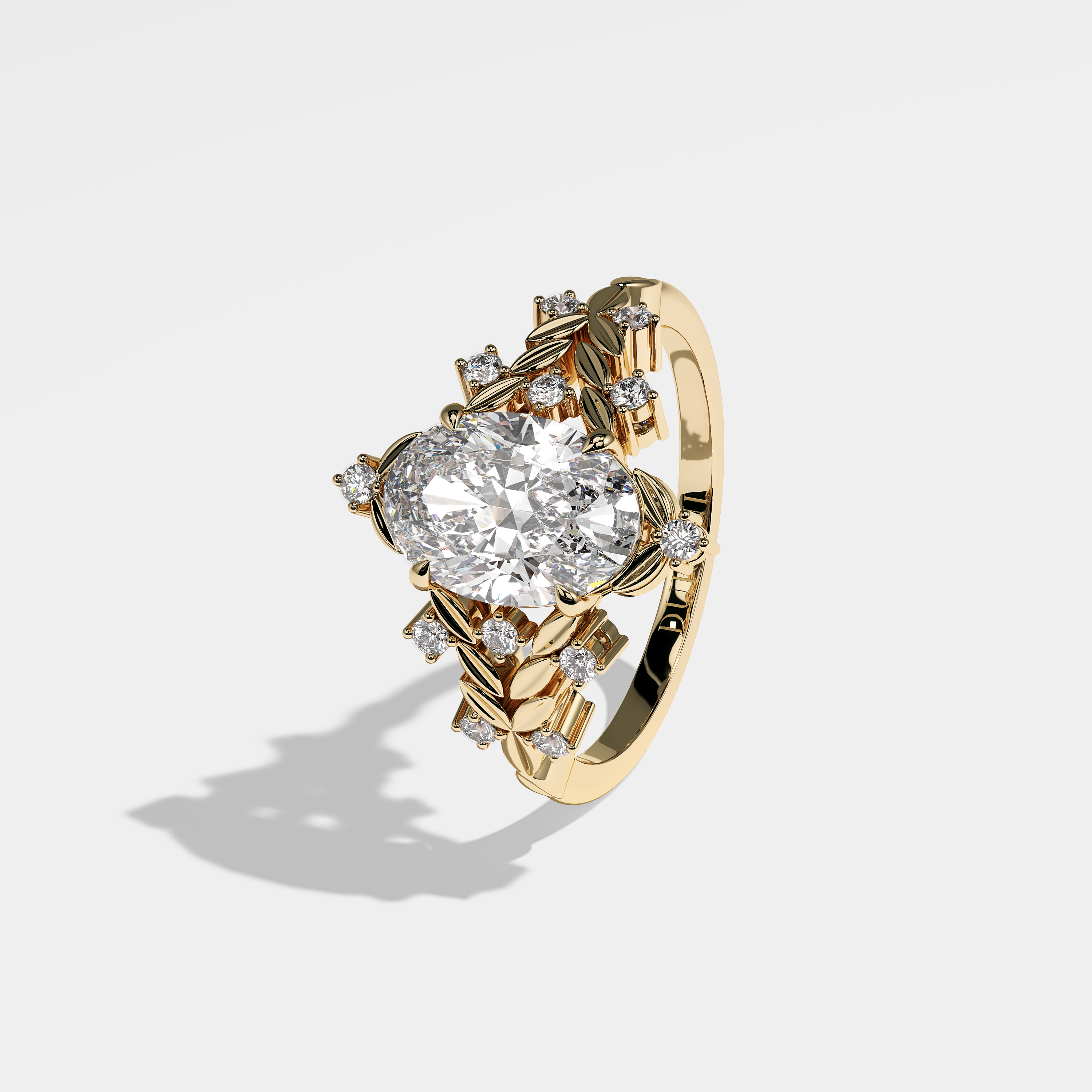 Bianca Diamond Oval Engagement Ring 18K Yellow Gold 5.00ct