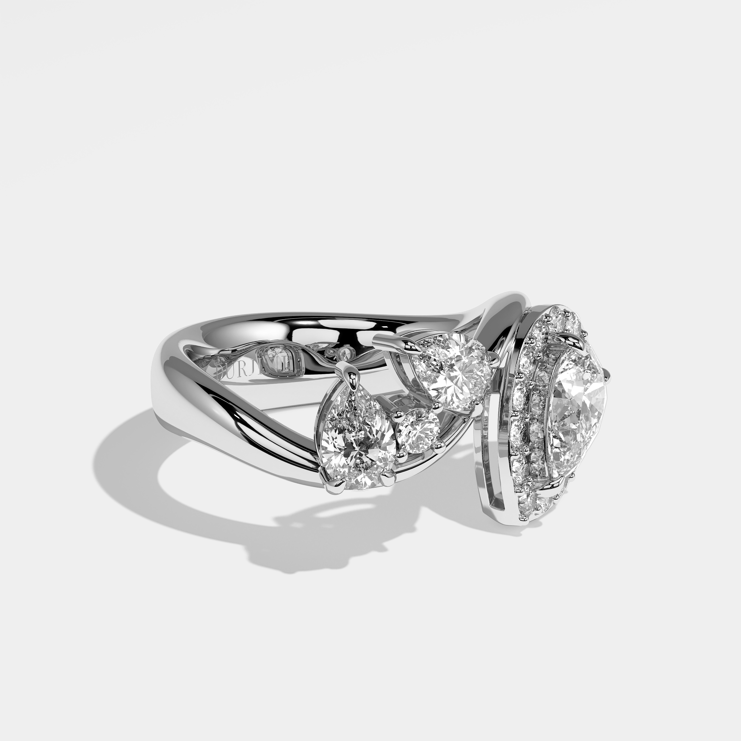 Mirabel Diamond Pear Engagement Ring 18K White Gold 6.00ct