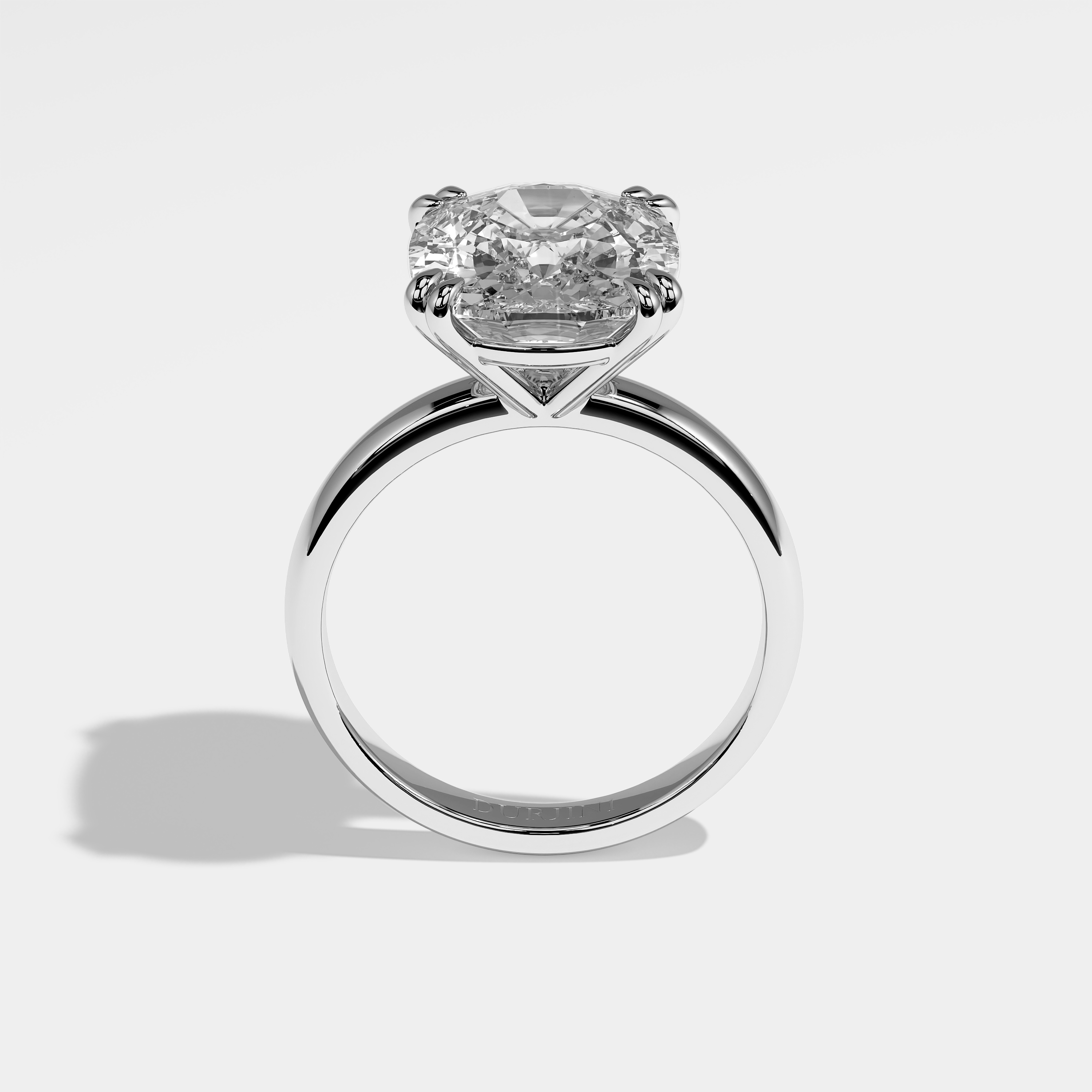 Monaco Diamond Cushion Engagement Ring 18K White Gold 4.00ct