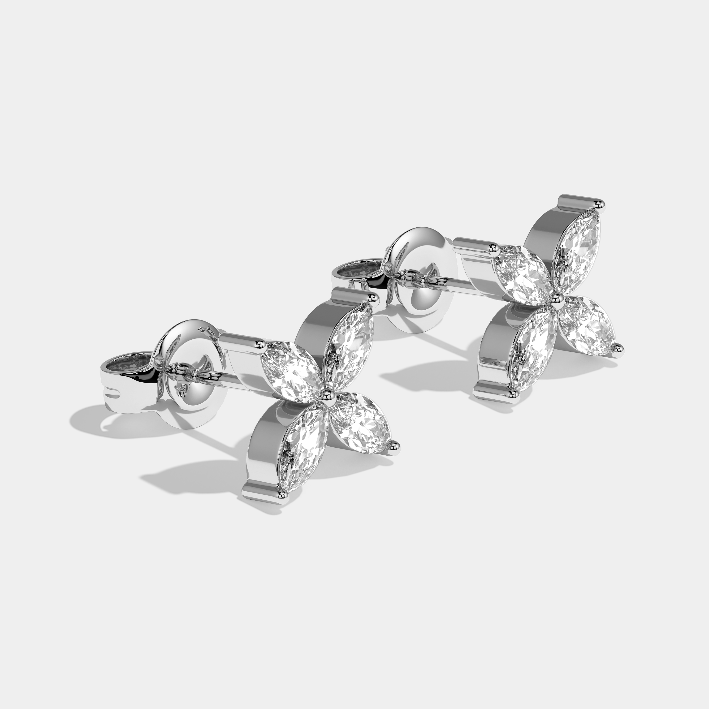 Marquee Marquise Cut Diamond Earrings White Gold 2.00ct