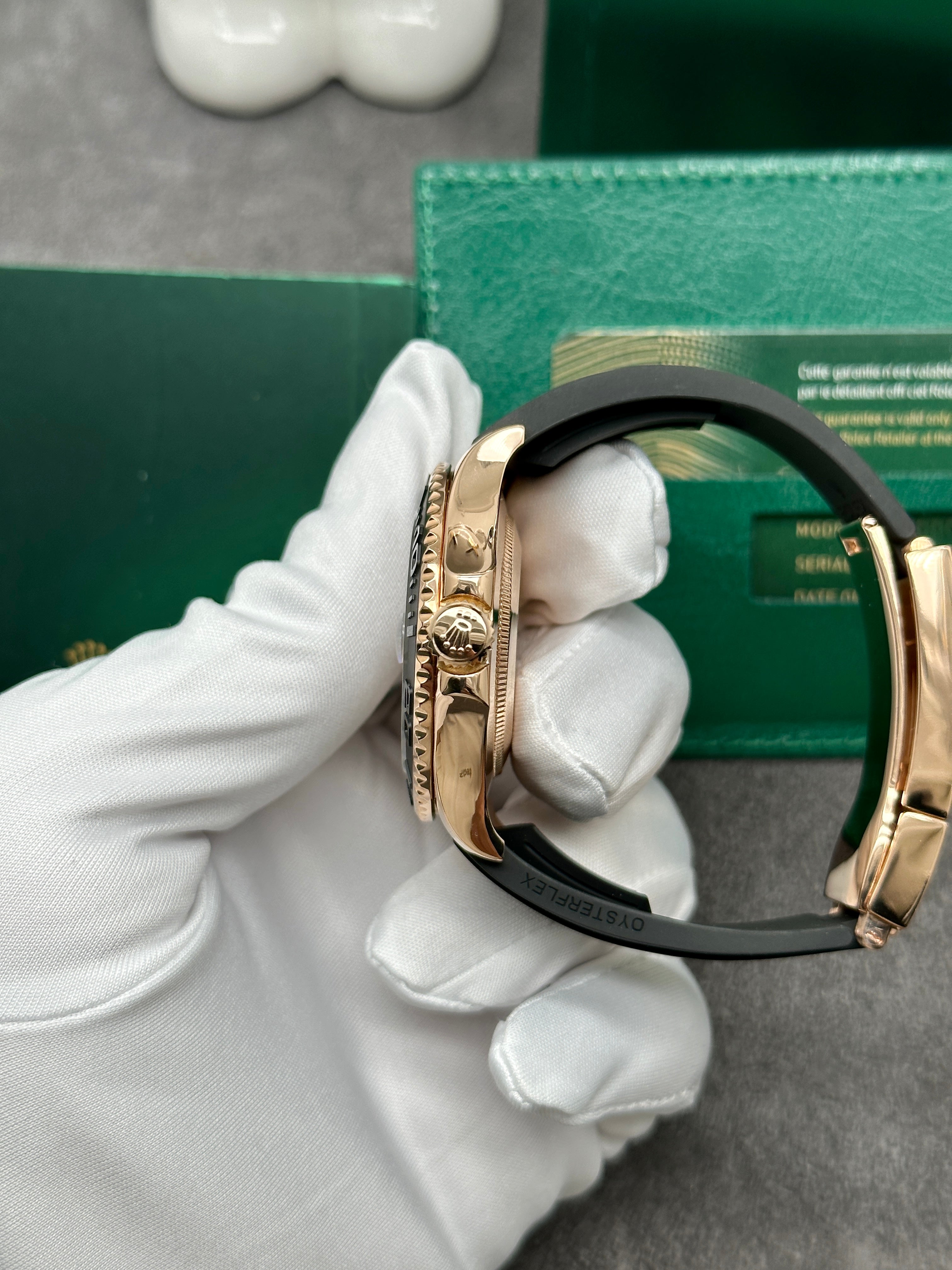 Rolex Yacht-Master 18kt Rose Gold Factory Diamond Dial Oyster Flex NEW