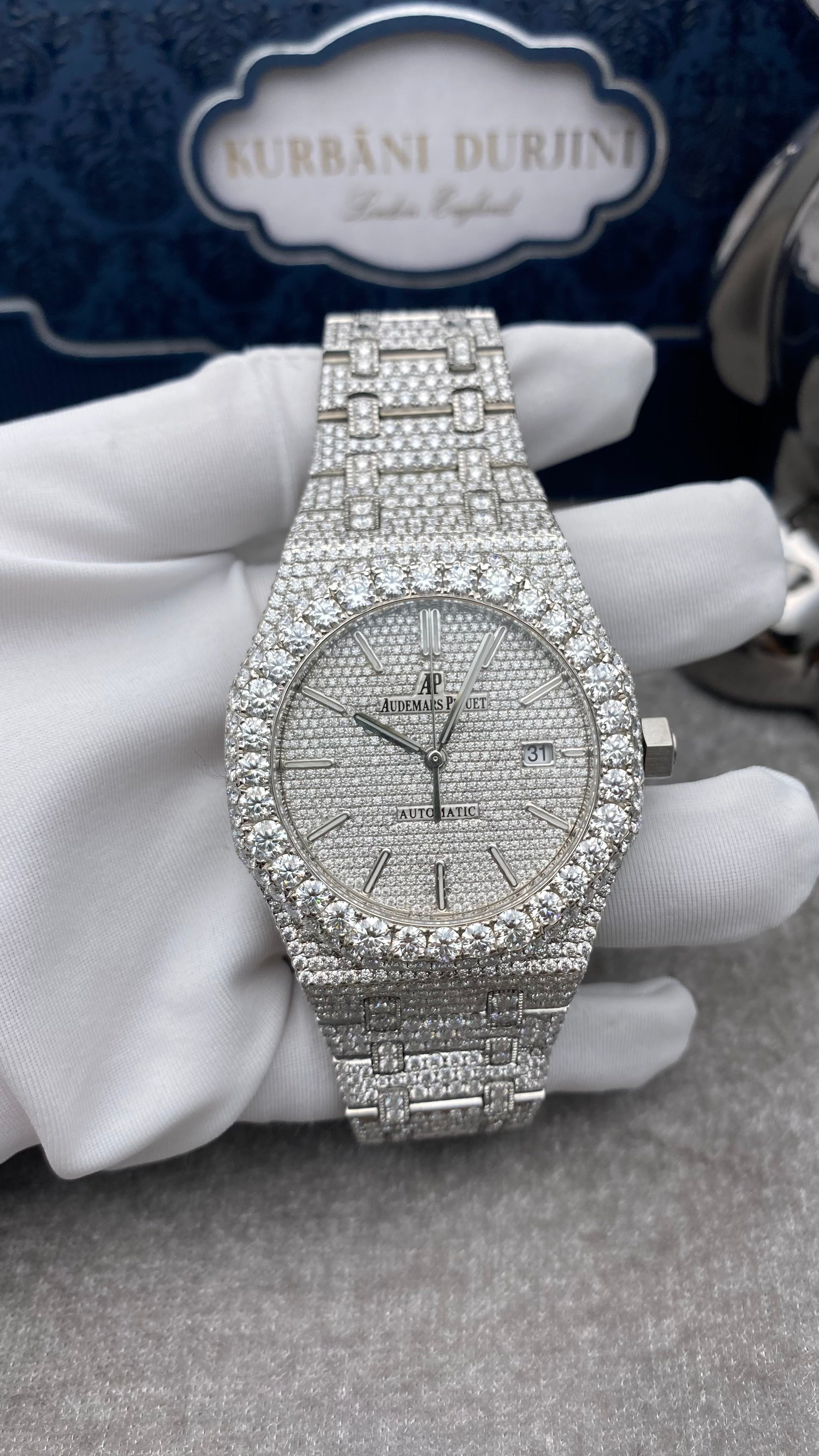 Customised Diamond Pavé Audemars Piguet Royal Oak 41mm Watch 15400ST