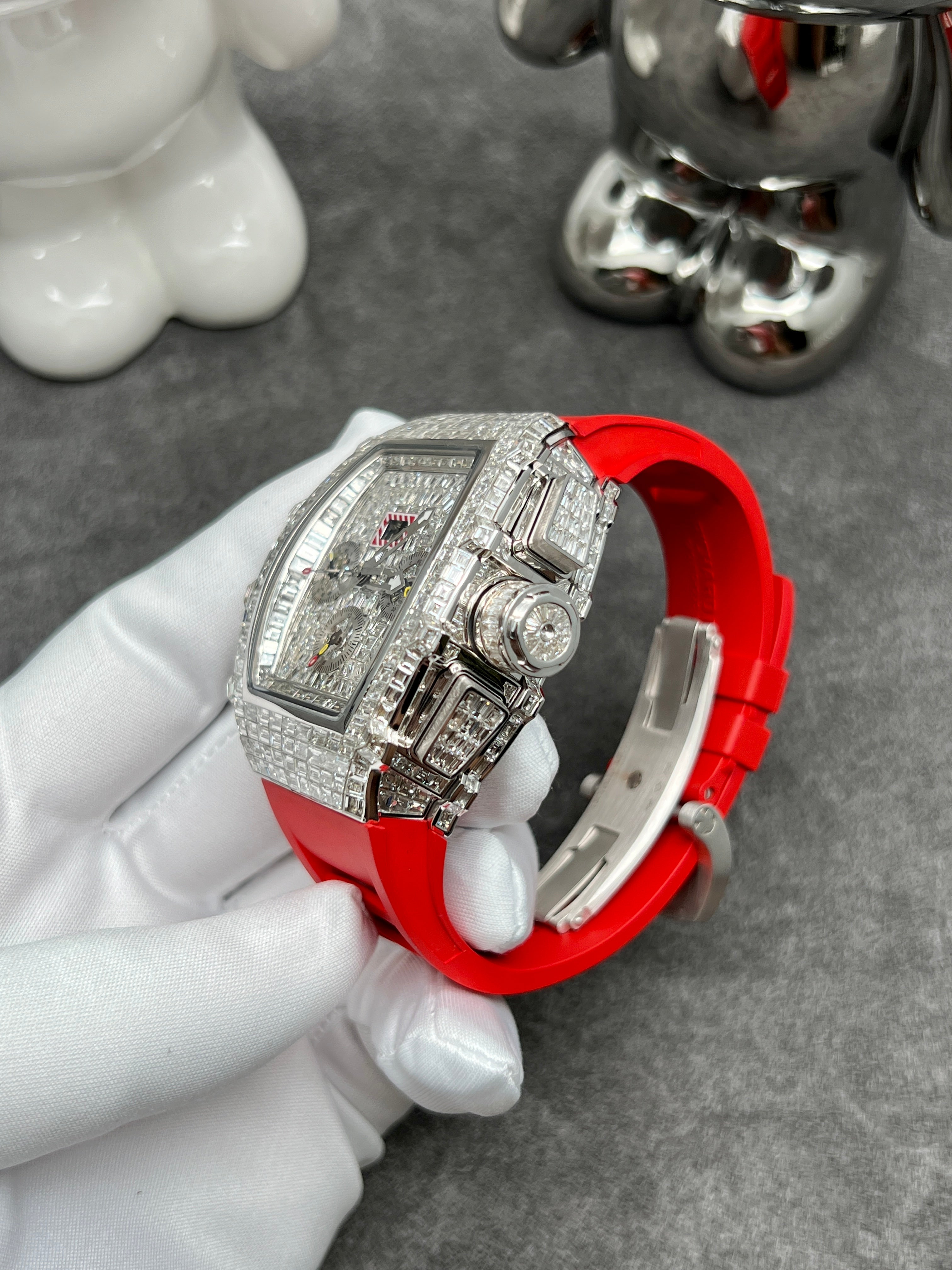 RM 011 Design Iced Out Diamonds Watch