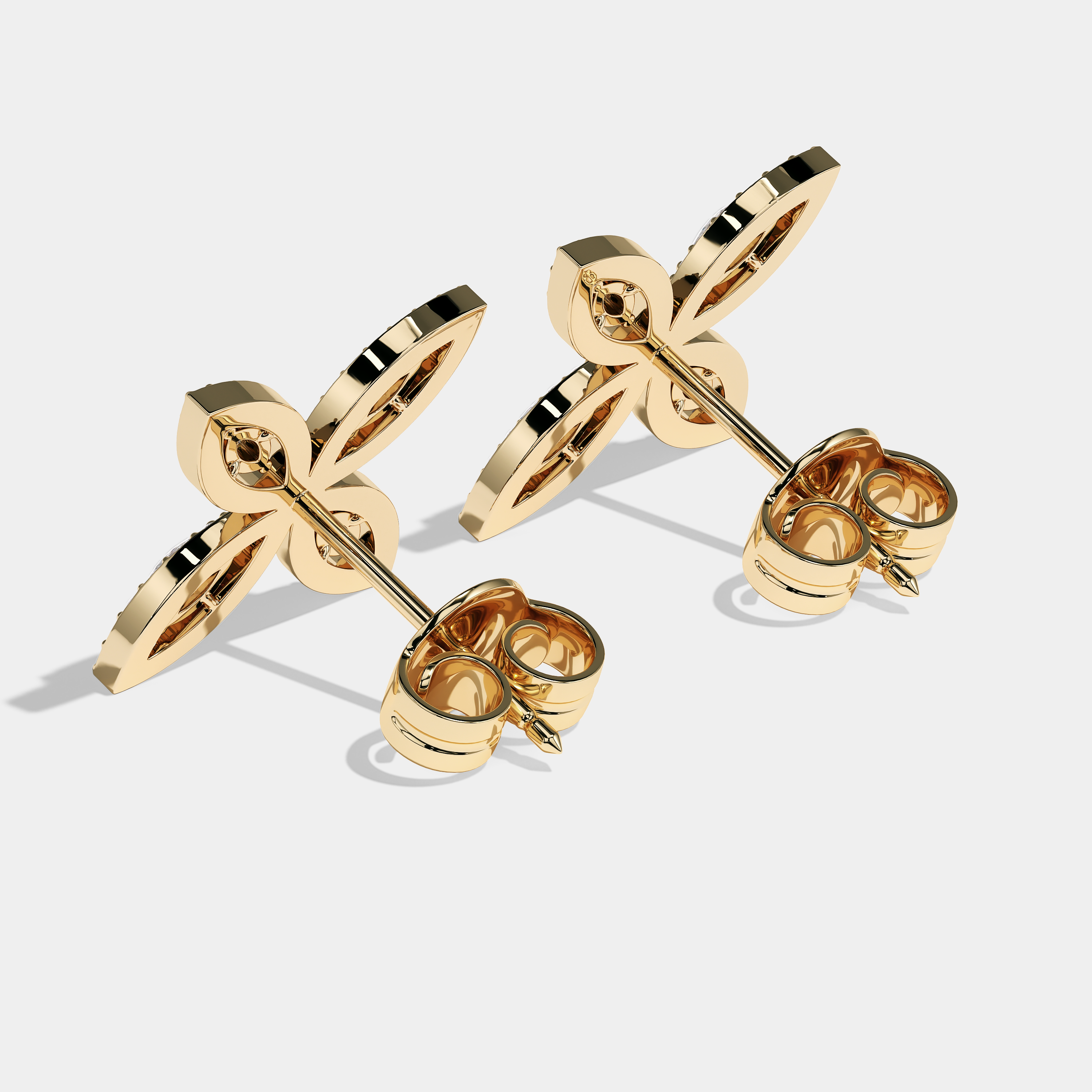 Diamond Twin Marquise Cut Diamond Earrings Yellow Gold 4.00ct