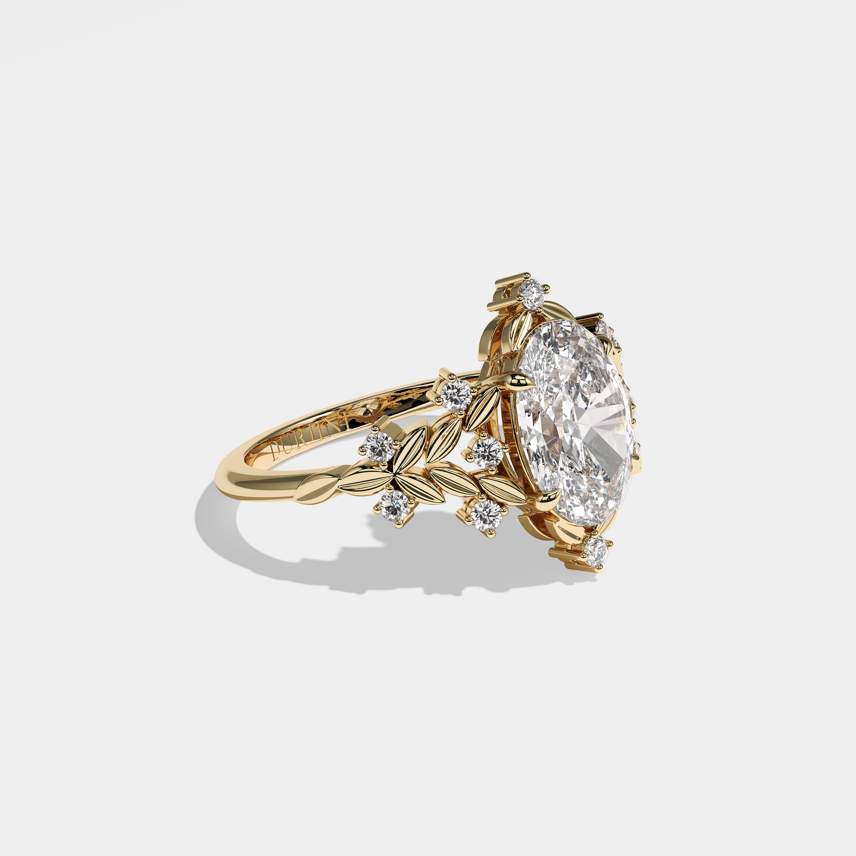 Bianca Diamond Oval Engagement Ring 18K Yellow Gold 5.00ct