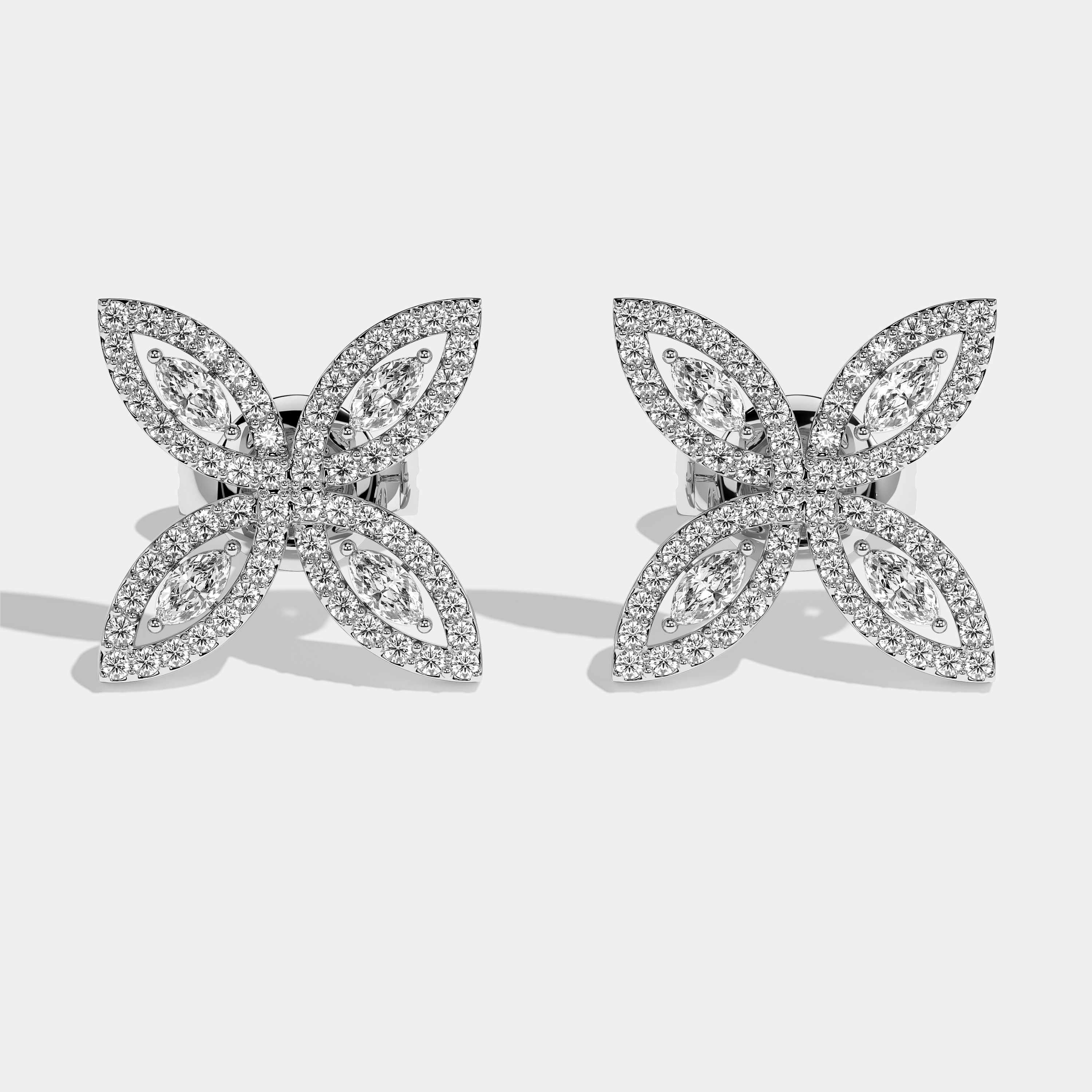 Durjini Marquise Cut Diamond Earrings White Gold 4.00ct